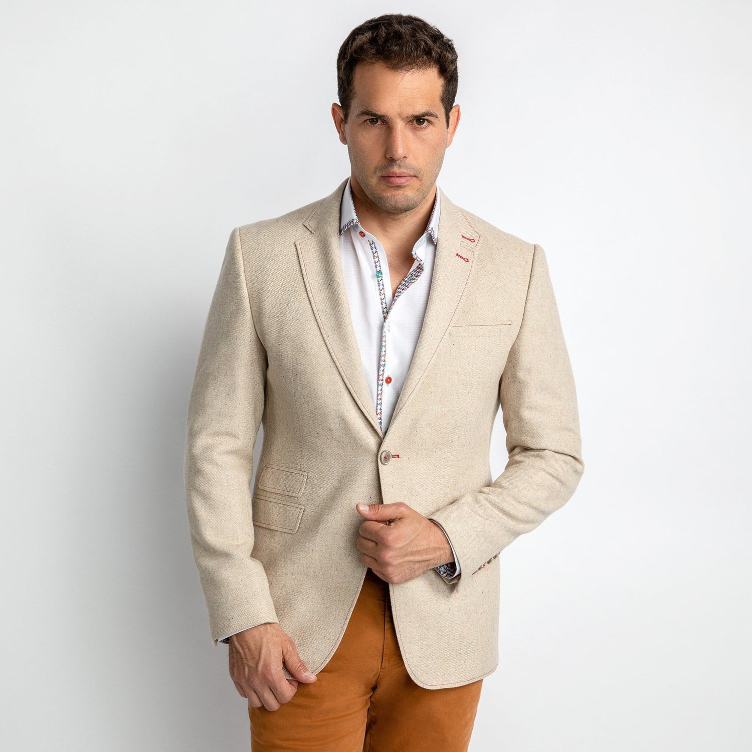 FLECKED WOOL JACKET – Premium Men's Patterned Shirt by Claudio Lugli | Bold Design, Tailored Fit, Best Printed Shirts