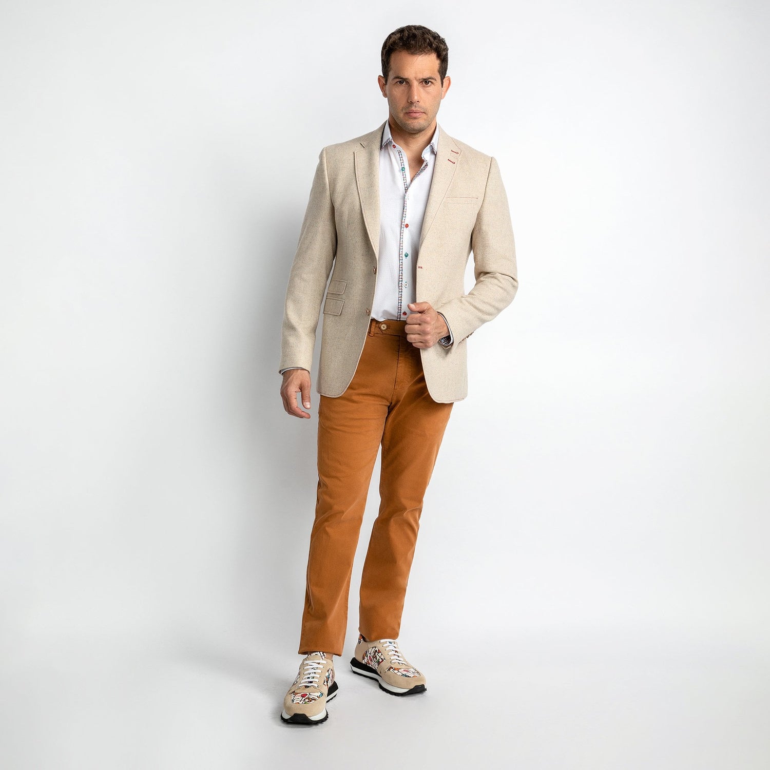 FLECKED WOOL JACKET – Premium Men's Patterned Shirt by Claudio Lugli | Bold Design, Tailored Fit, Best Printed Shirts