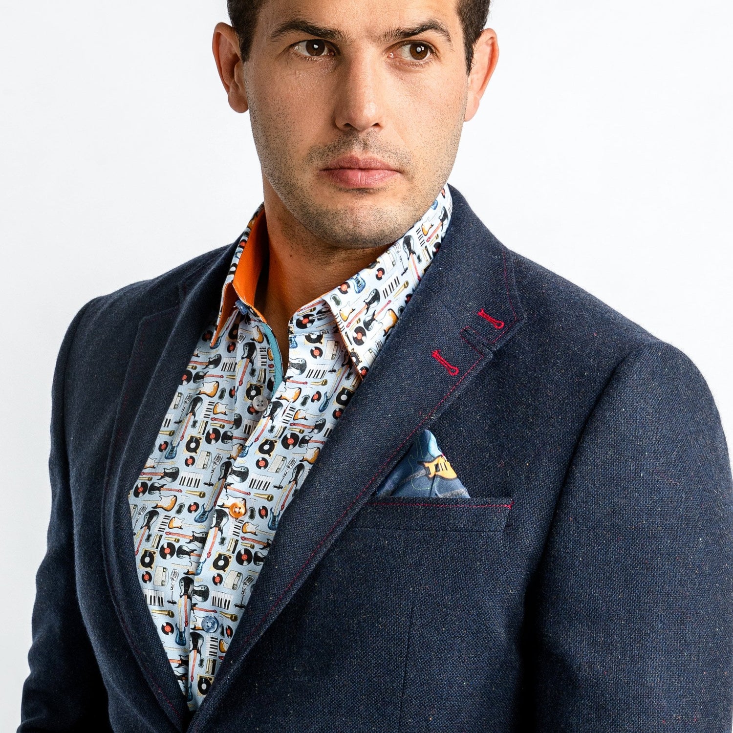 FLECKED WOOL JACKET – Premium Men's Patterned Shirt by Claudio Lugli | Bold Design, Tailored Fit, Best Printed Shirts