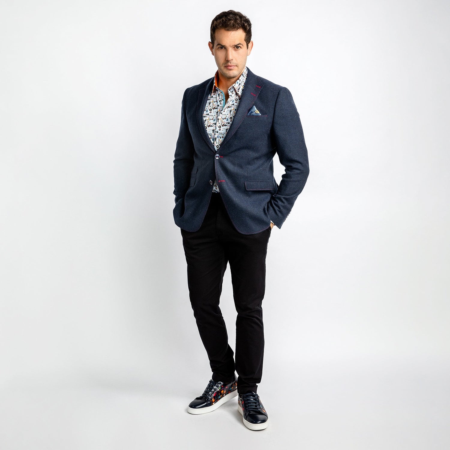 FLECKED WOOL JACKET – Premium Men's Patterned Shirt by Claudio Lugli | Bold Design, Tailored Fit, Best Printed Shirts