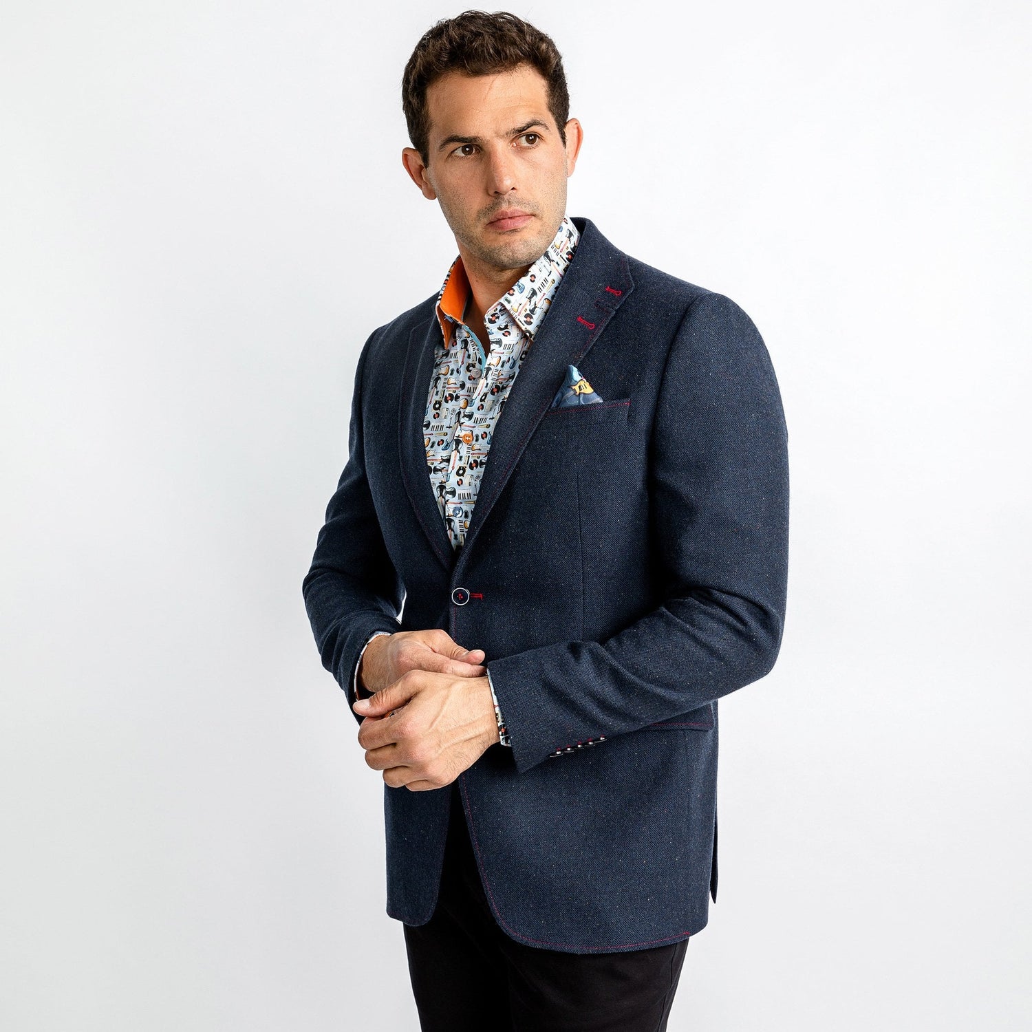 FLECKED WOOL JACKET – Premium Men's Patterned Shirt by Claudio Lugli | Bold Design, Tailored Fit, Best Printed Shirts