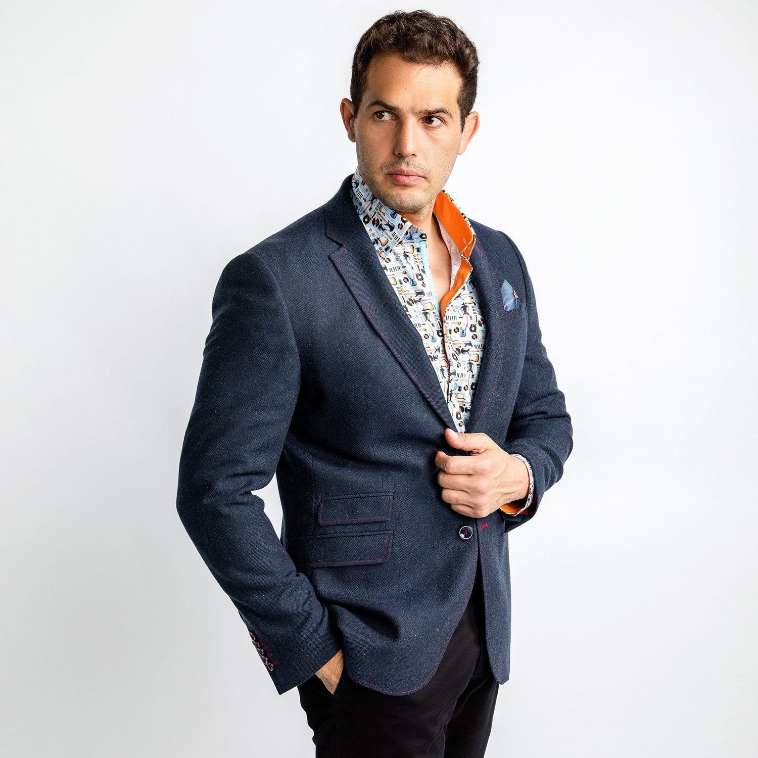 FLECKED WOOL JACKET – Premium Men's Patterned Shirt by Claudio Lugli | Bold Design, Tailored Fit, Best Printed Shirts