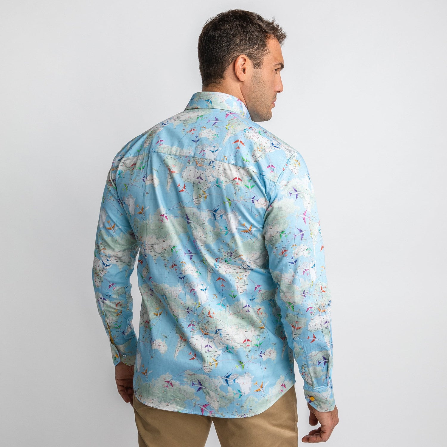 FLIGHT MAP PRINTED SHIRT – Premium Men's Patterned Shirt by Claudio Lugli | Bold Design, Tailored Fit, Best Printed Shirts
