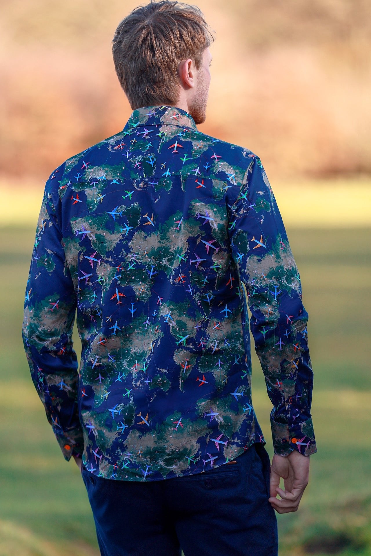 FLIGHT MAP PRINTED SHIRT – Premium Men's Patterned Shirt by Claudio Lugli | Bold Design, Tailored Fit, Best Printed Shirts