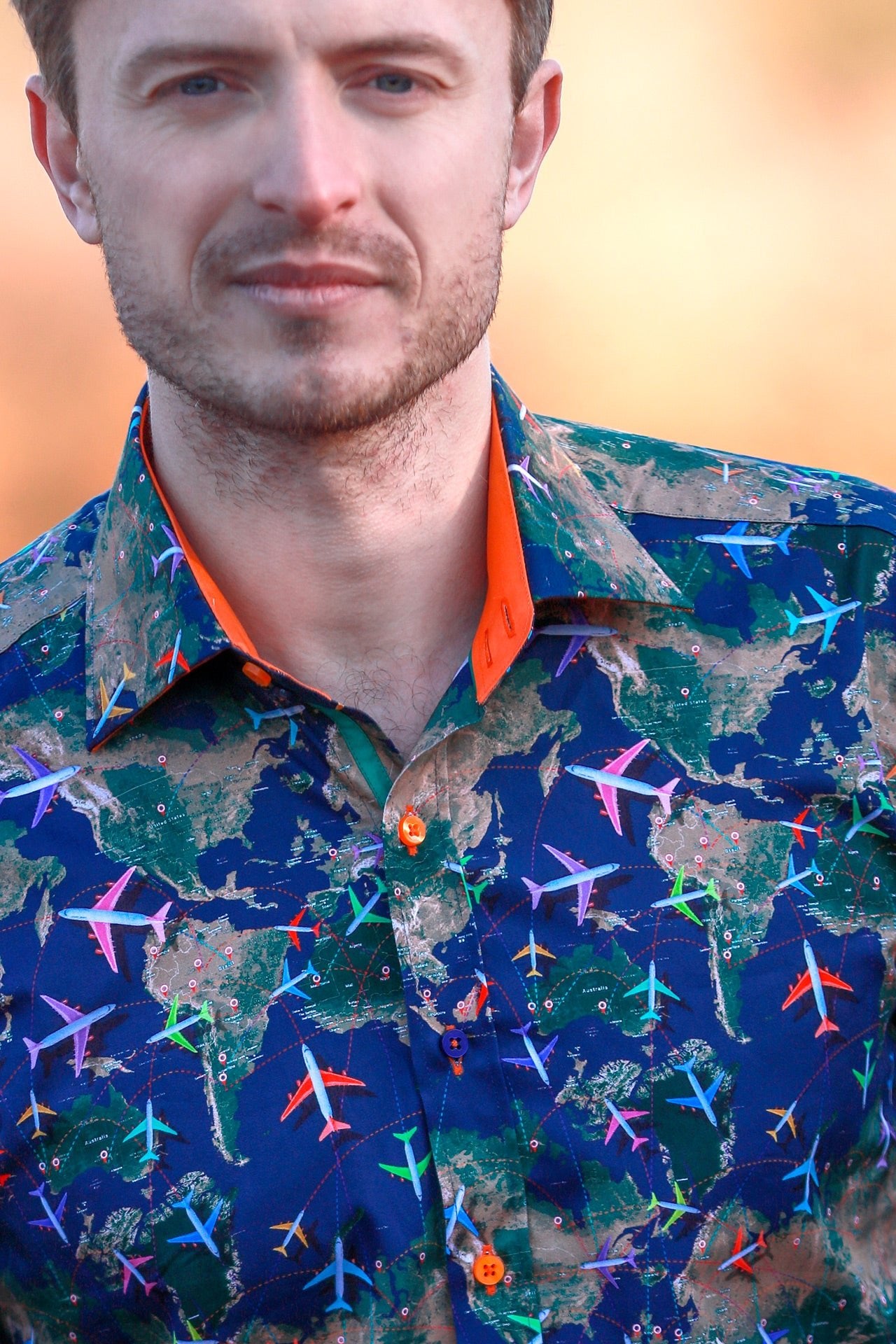 FLIGHT MAP PRINTED SHIRT – Premium Men's Patterned Shirt by Claudio Lugli | Bold Design, Tailored Fit, Best Printed Shirts