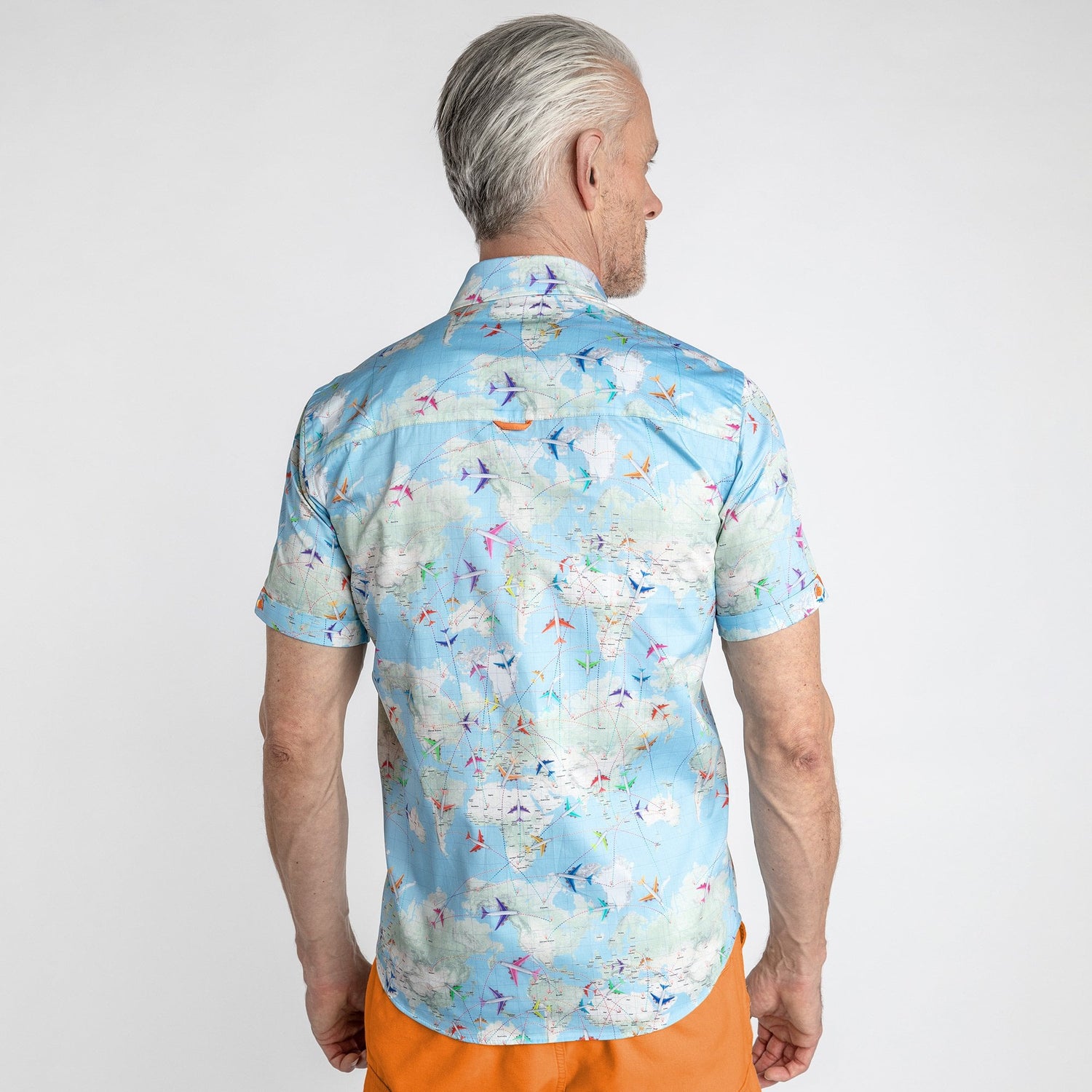FLIGHT MAP SHORT SLEEVE PRINT SHIRT - Premium Men's Patterned Shirt by Claudio Lugli | Bold Design, Tailored Fit, Best Printed Shirts