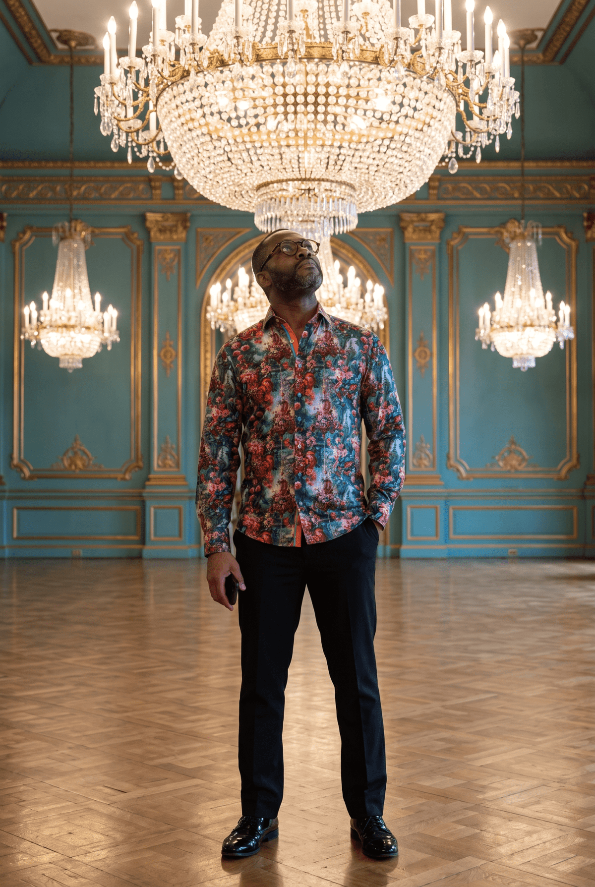Floral Chandeliers Print Shirt - Claudio Lugli Shirts