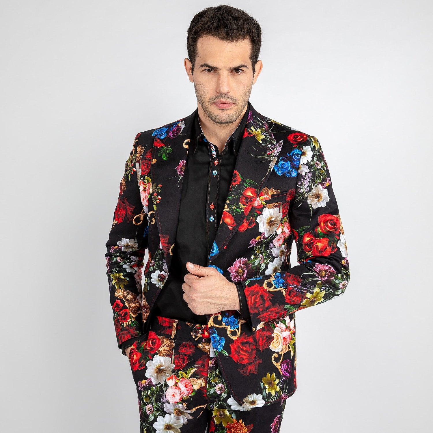 FLORAL PRINTED 2 PIECE SUIT - Premium Men's Patterned Shirt by Claudio Lugli | Bold Design, Tailored Fit, Best Printed Shirts