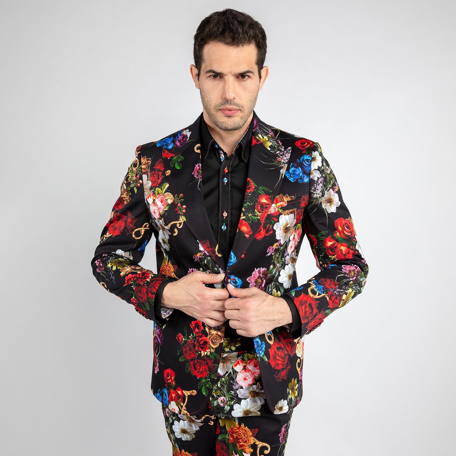 FLORAL PRINTED 2 PIECE SUIT - Premium Men's Patterned Shirt by Claudio Lugli | Bold Design, Tailored Fit, Best Printed Shirts