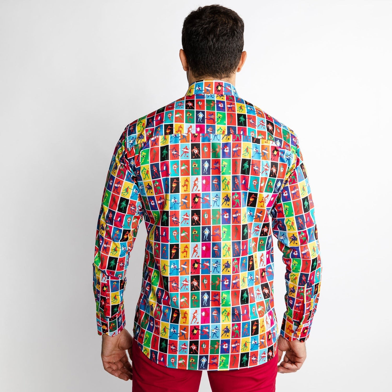 FOOTBALL FLAGS PRINT SHIRT - Premium Men's Patterned Shirt by Claudio Lugli | Bold Design, Tailored Fit, Best Printed Shirts