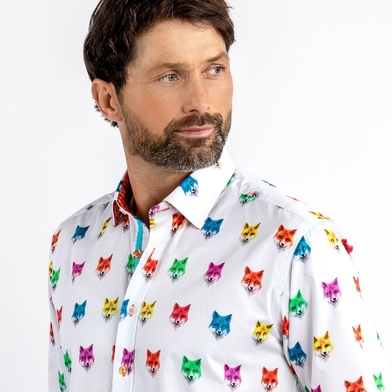 FOXES BEJEWELED PRINT SHIRT - Premium Men's Patterned Shirt by Claudio Lugli | Bold Design, Tailored Fit, Best Printed Shirts