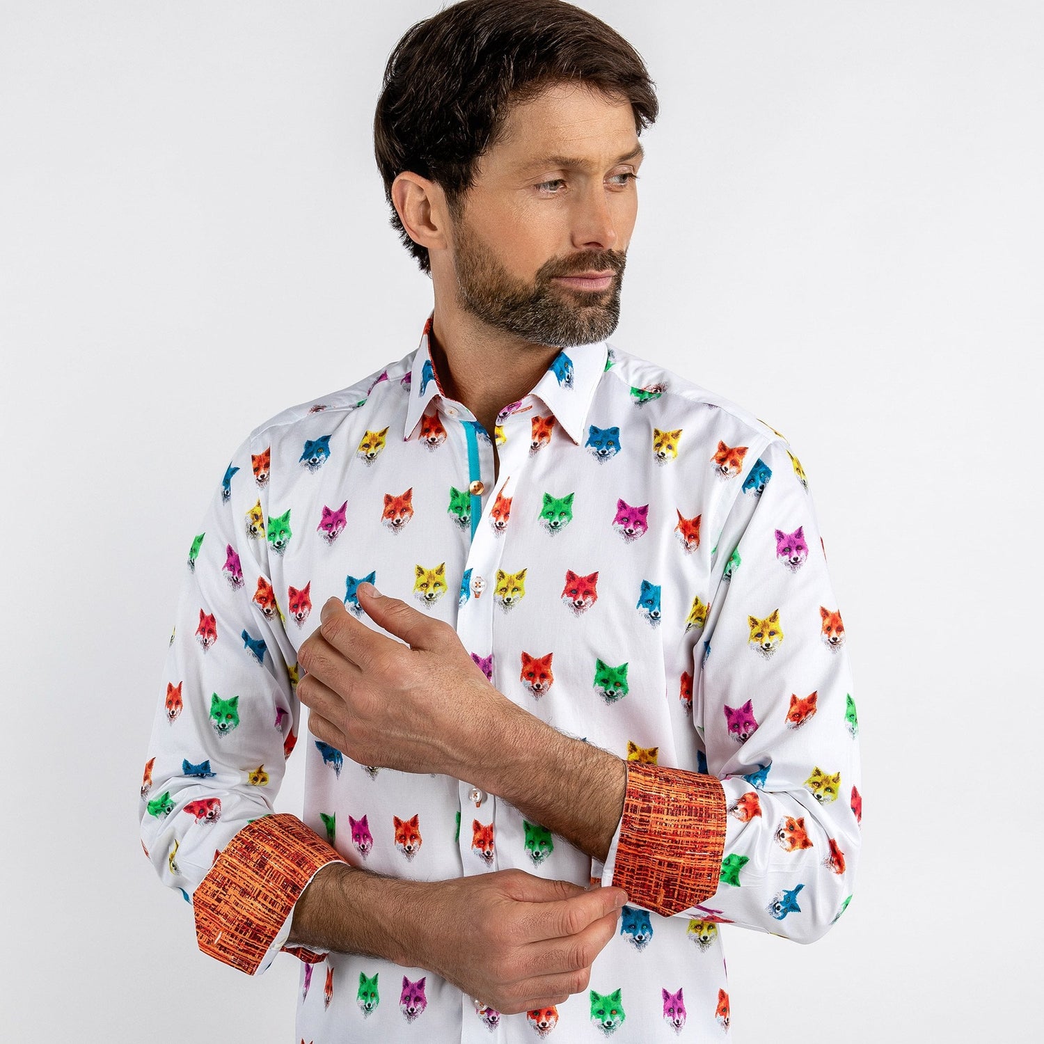 FOXES BEJEWELED PRINT SHIRT - Premium Men's Patterned Shirt by Claudio Lugli | Bold Design, Tailored Fit, Best Printed Shirts