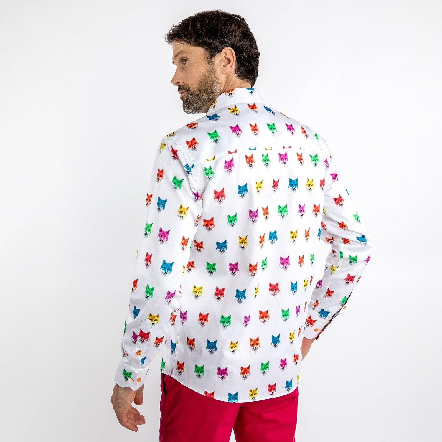 FOXES BEJEWELED PRINT SHIRT - Premium Men's Patterned Shirt by Claudio Lugli | Bold Design, Tailored Fit, Best Printed Shirts