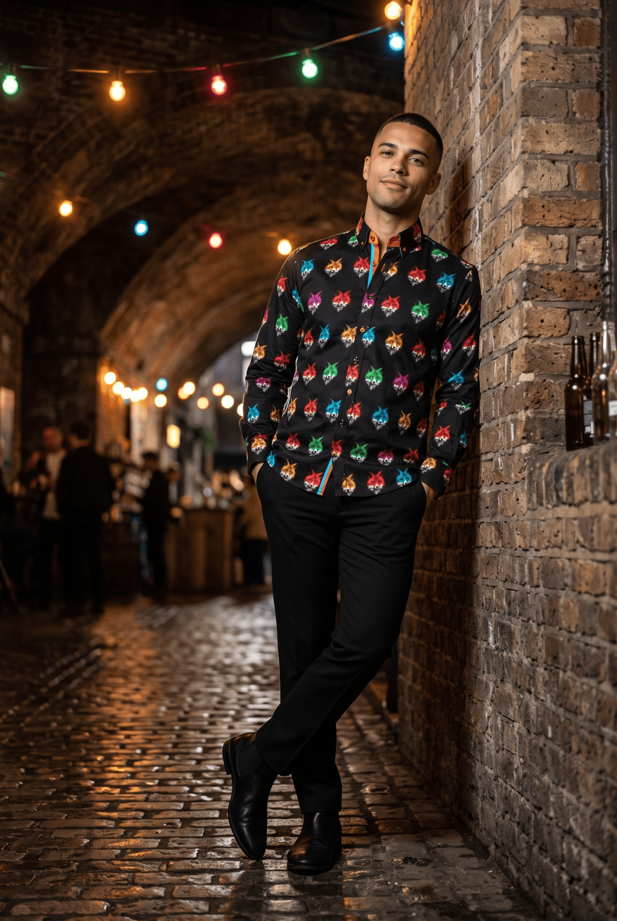 Foxes Bejeweled Print Shirt - Claudio Lugli Shirts