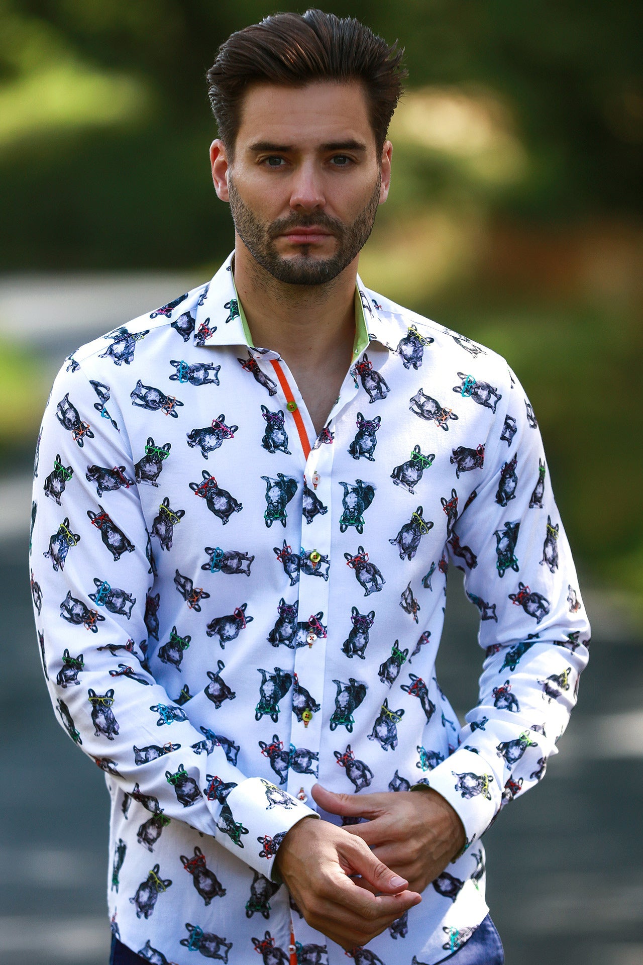 FUNNY FRENCH BULLDOG TENCEL SHIRT - Claudio Lugli Shirts