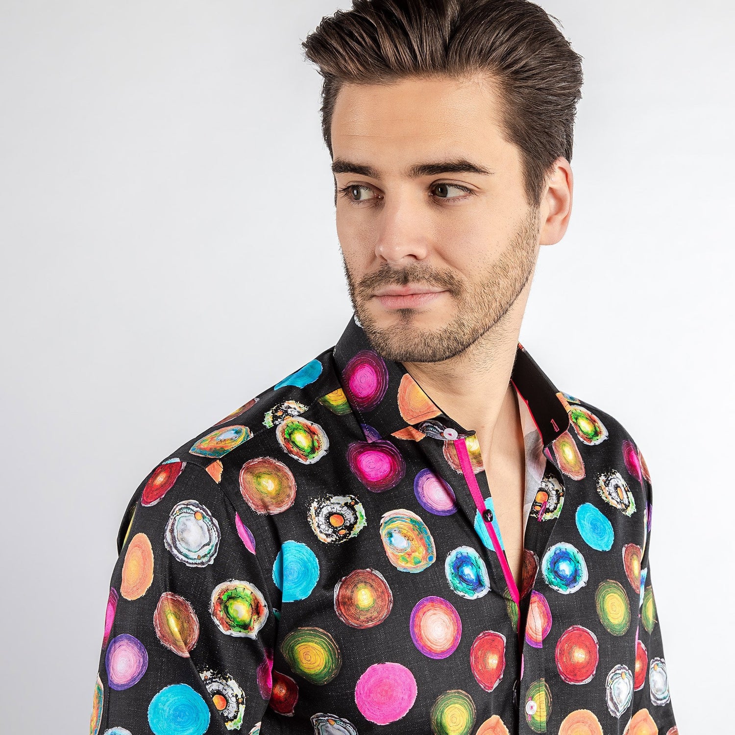 GEODES AND GEMSTONES PRINT SHIRT - Premium Men's Patterned Shirt by Claudio Lugli | Bold Design, Tailored Fit, Best Printed Shirts