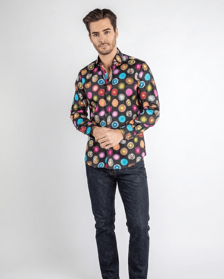 Geodes and Gemstones Print Shirt - Claudio Lugli Shirts