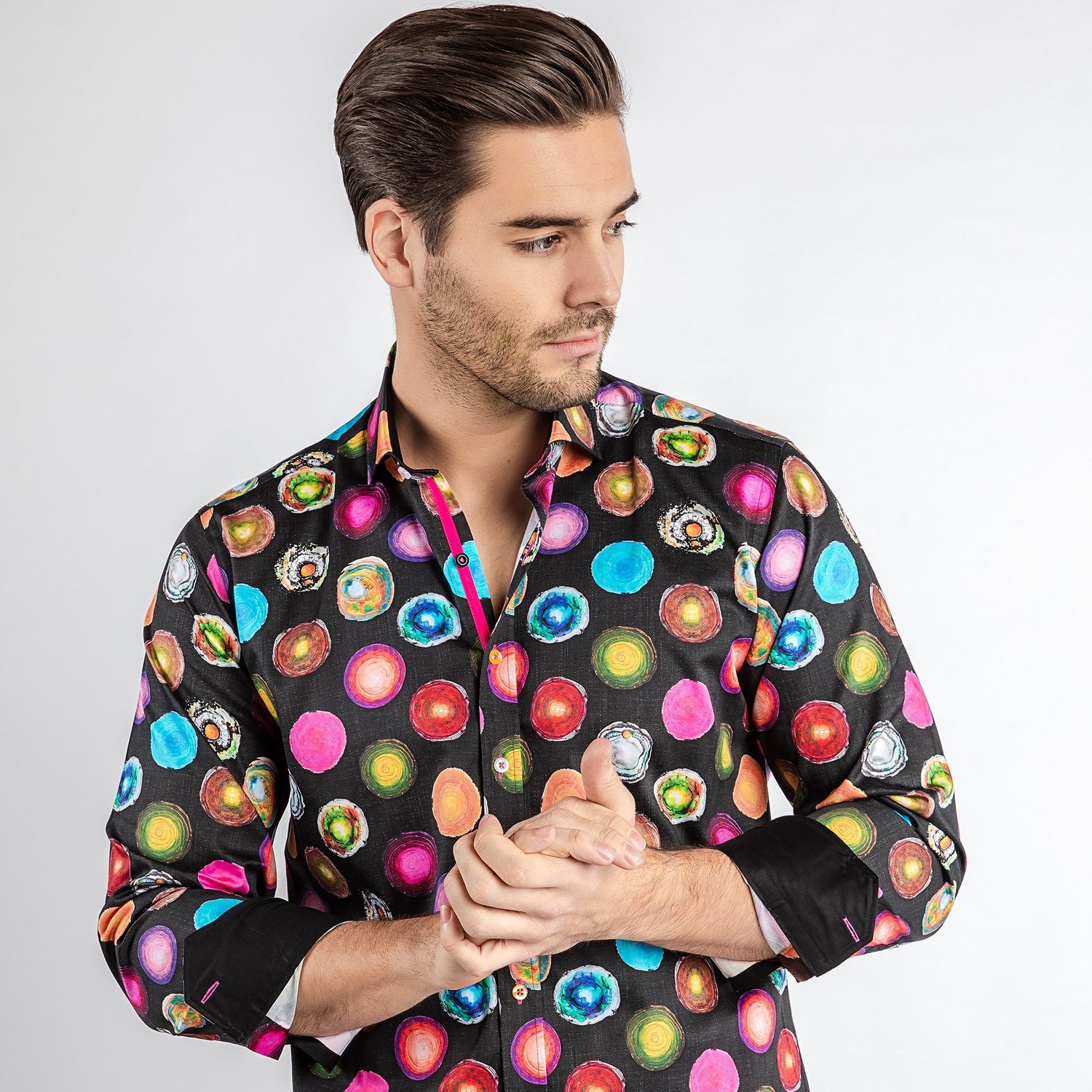 GEODES AND GEMSTONES PRINT SHIRT - Premium Men's Patterned Shirt by Claudio Lugli | Bold Design, Tailored Fit, Best Printed Shirts