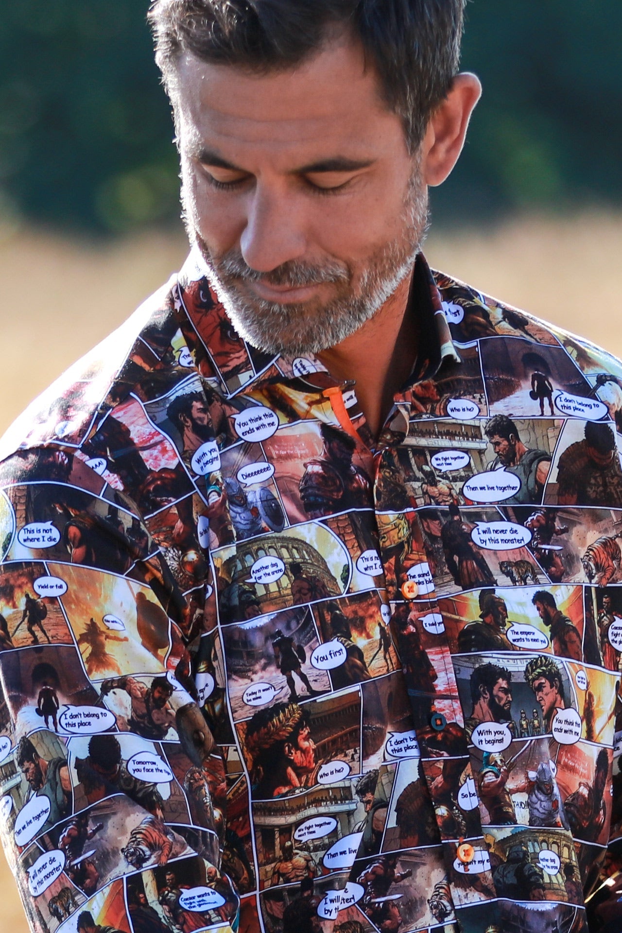 GLADIATOR ARENA TENCEL PRINT SHIRT - WARRIOR'S CHOICE - Claudio Lugli Shirts
