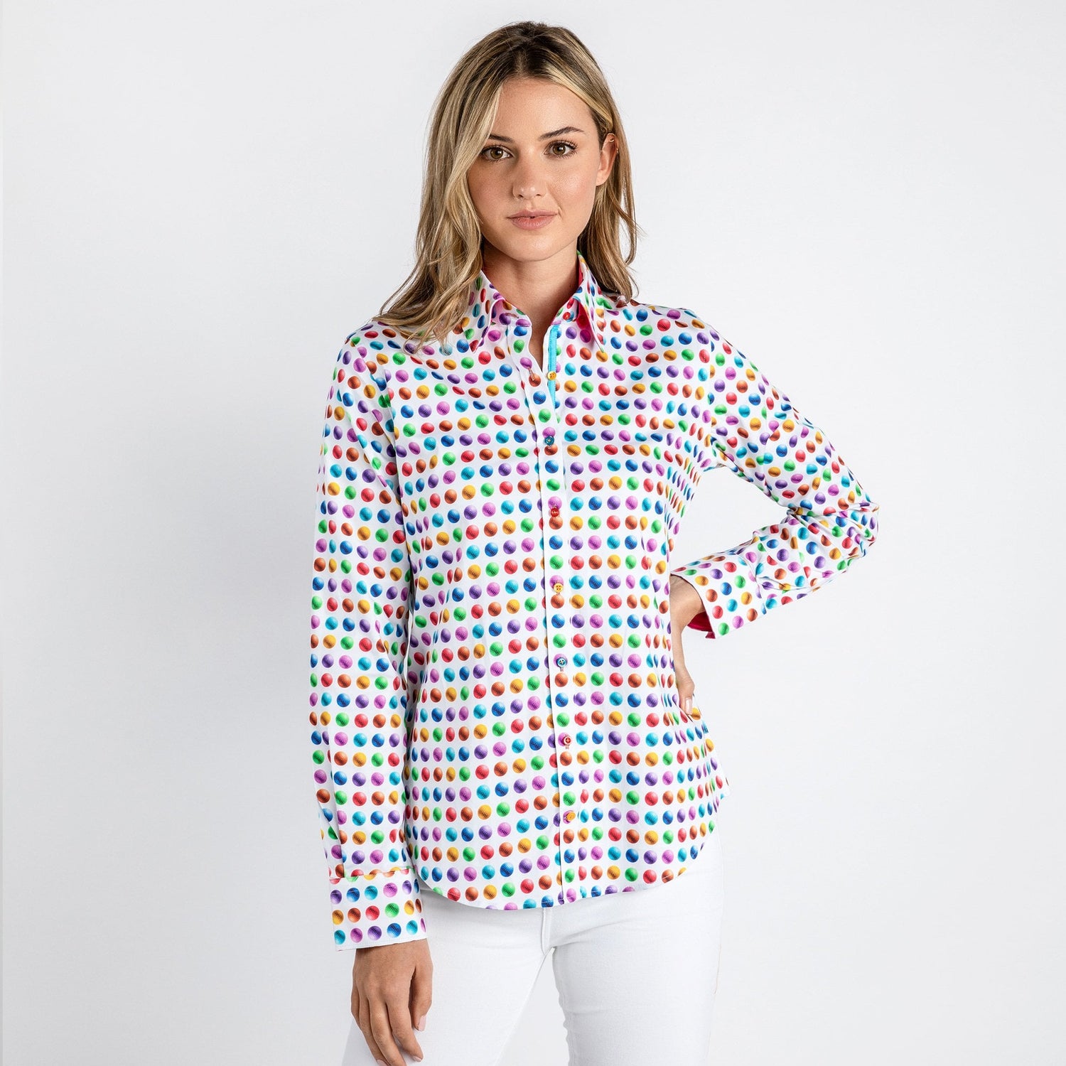 GOLF BALLS WOMENS PRINT SHIRT - Premium Men's Patterned Shirt by Claudio Lugli | Bold Design, Tailored Fit, Best Printed Shirts
