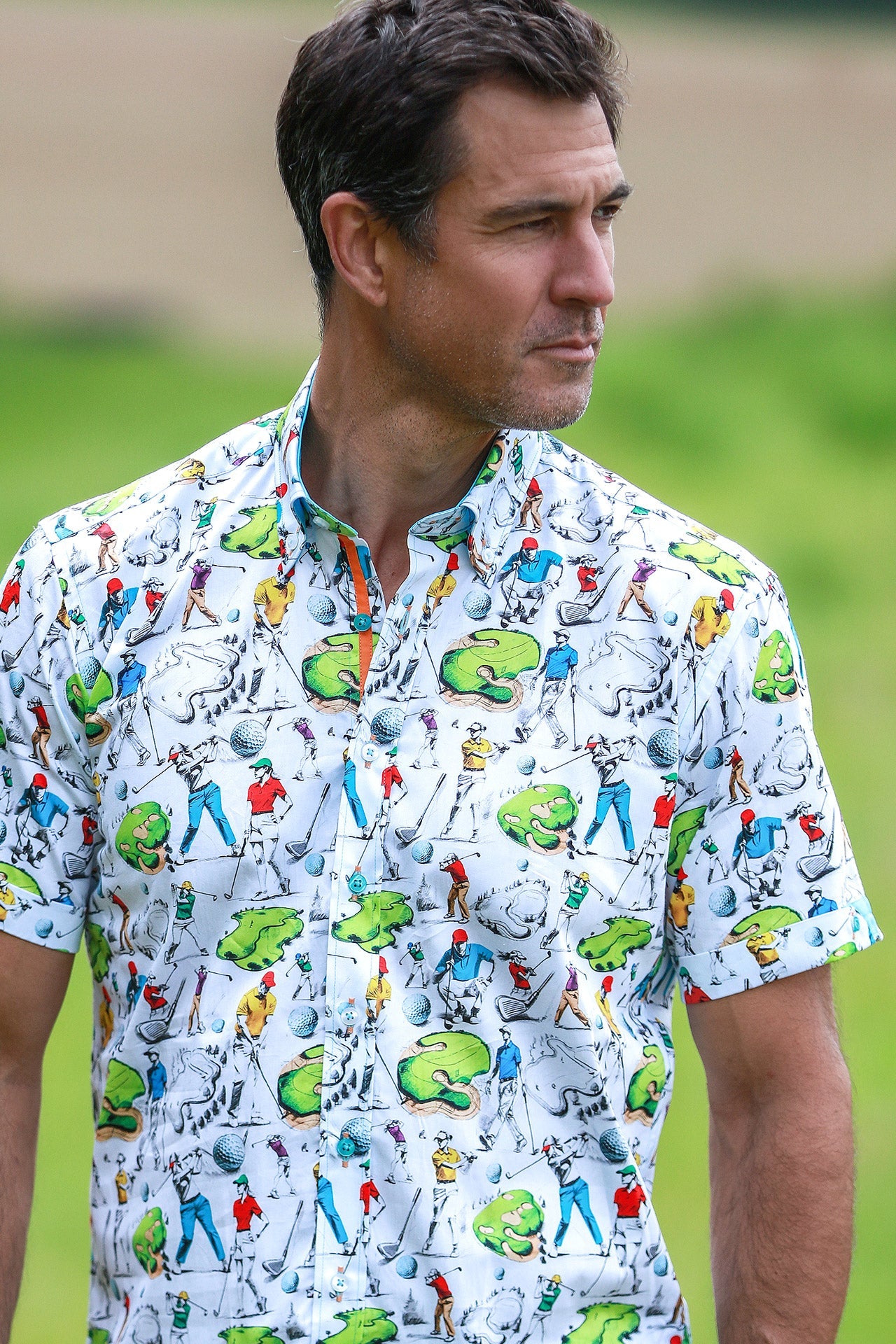 GOLF CLUB SHORT SLEEVE SHIRT – Premium Men's Patterned Shirt by Claudio Lugli | Bold Design, Tailored Fit, Best Printed Shirts