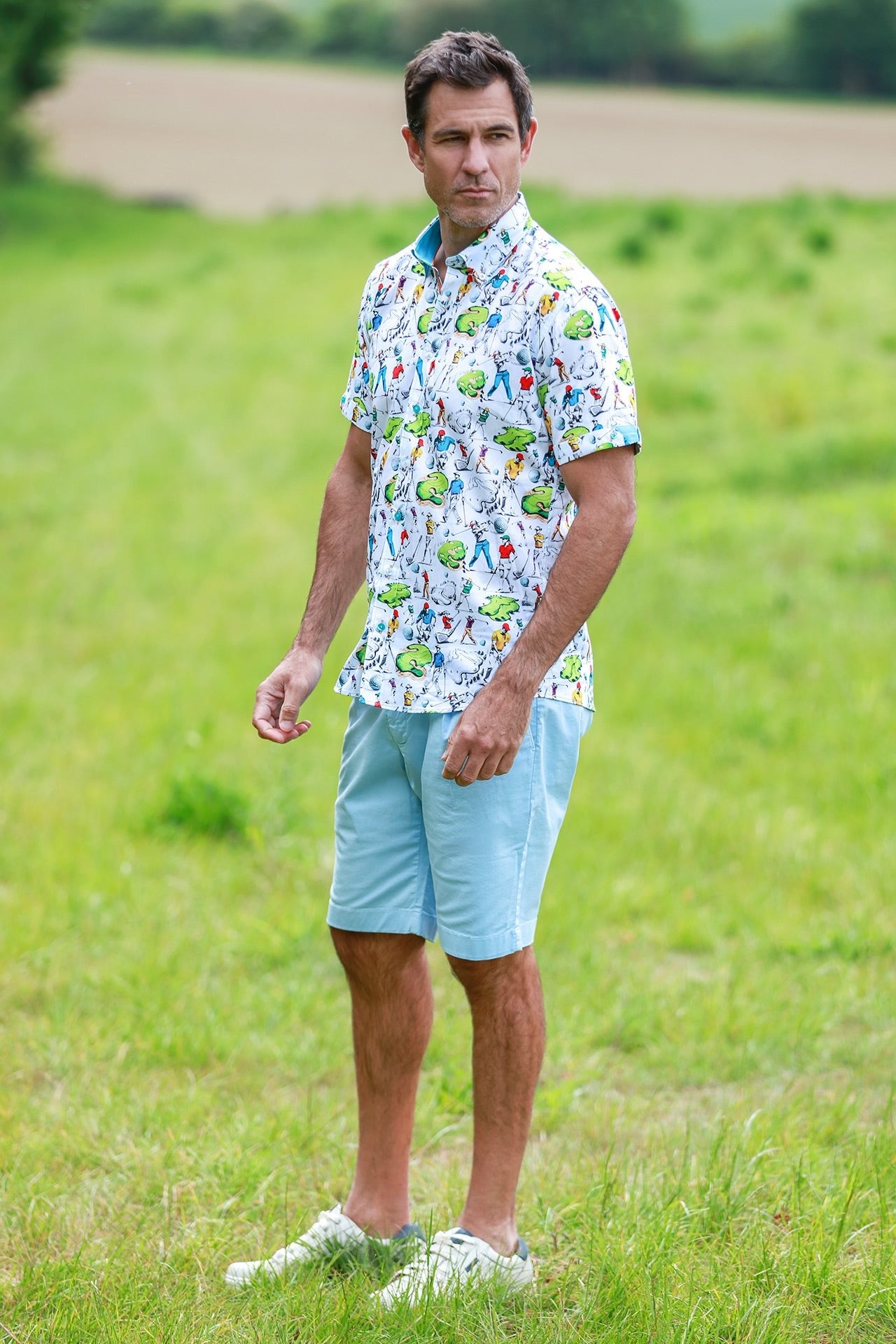 GOLF CLUB SHORT SLEEVE SHIRT – Premium Men's Patterned Shirt by Claudio Lugli | Bold Design, Tailored Fit, Best Printed Shirts