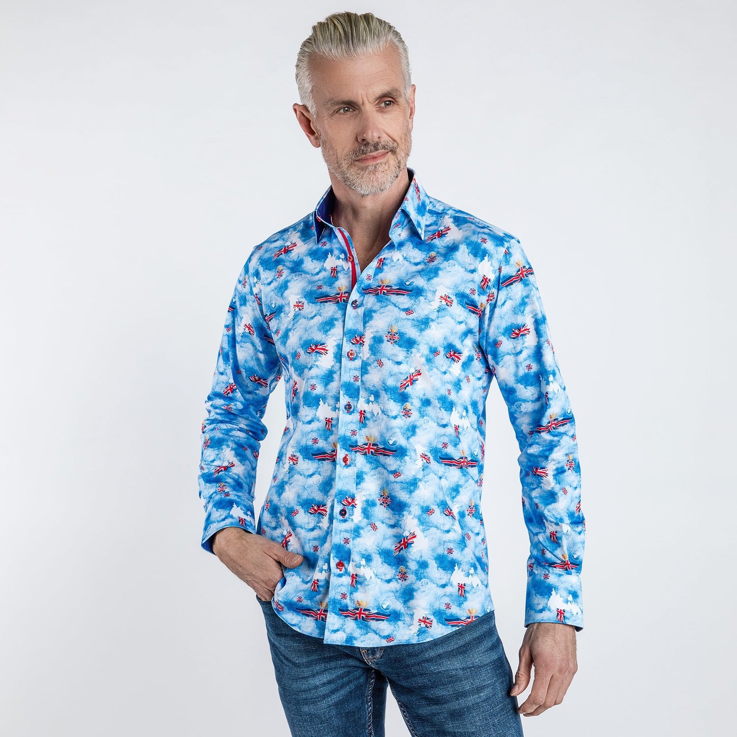 GREAT BRITAIN - Premium Men's Patterned Shirt by Claudio Lugli | Bold Design, Tailored Fit, Best Printed Shirts