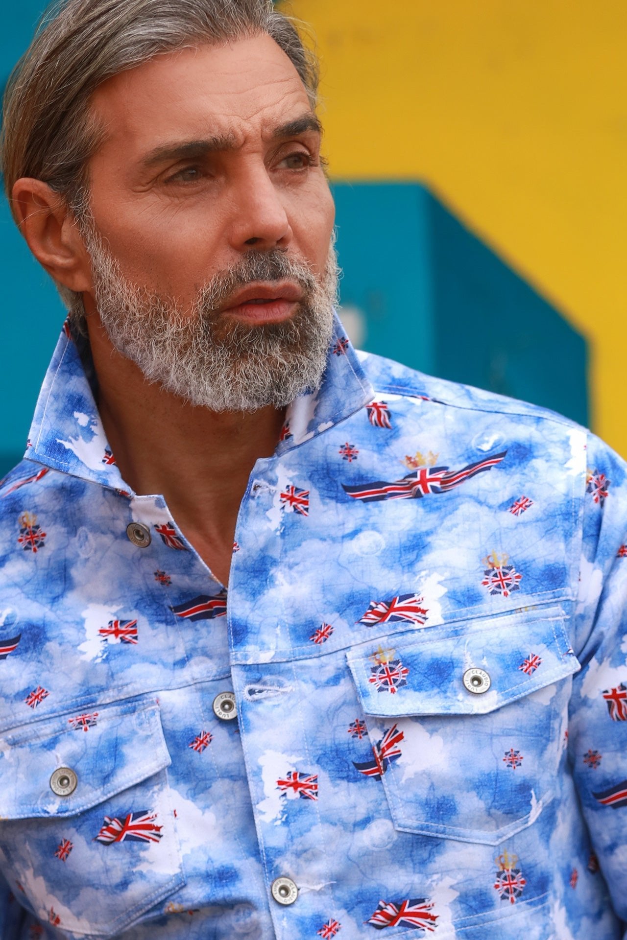 GREAT BRITAIN PRINT SHACKET - Premium Men's Patterned Shirt by Claudio Lugli | Bold Design, Tailored Fit, Best Printed Shirts