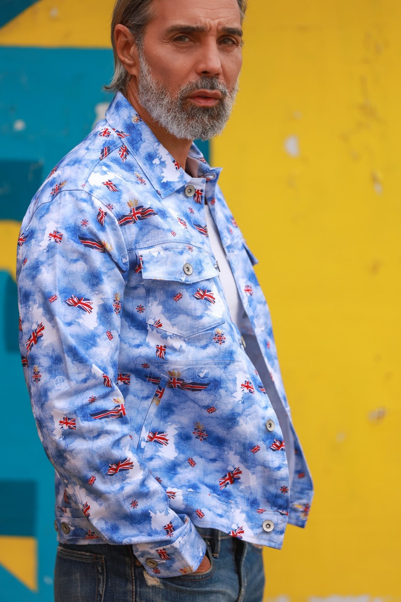 GREAT BRITAIN PRINT SHACKET - Premium Men's Patterned Shirt by Claudio Lugli | Bold Design, Tailored Fit, Best Printed Shirts
