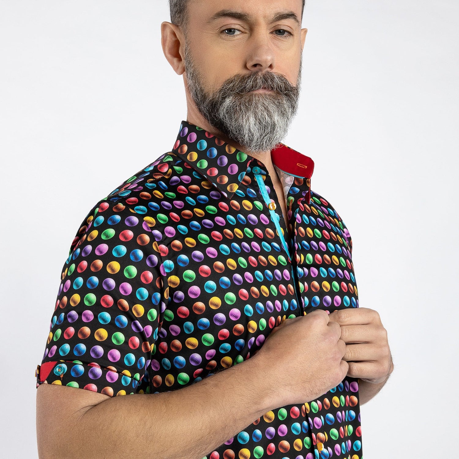 GROOVED POLKA SHORT SLEEVE SHIRT - Premium Men's Patterned Shirt by Claudio Lugli | Bold Design, Tailored Fit, Best Printed Shirts