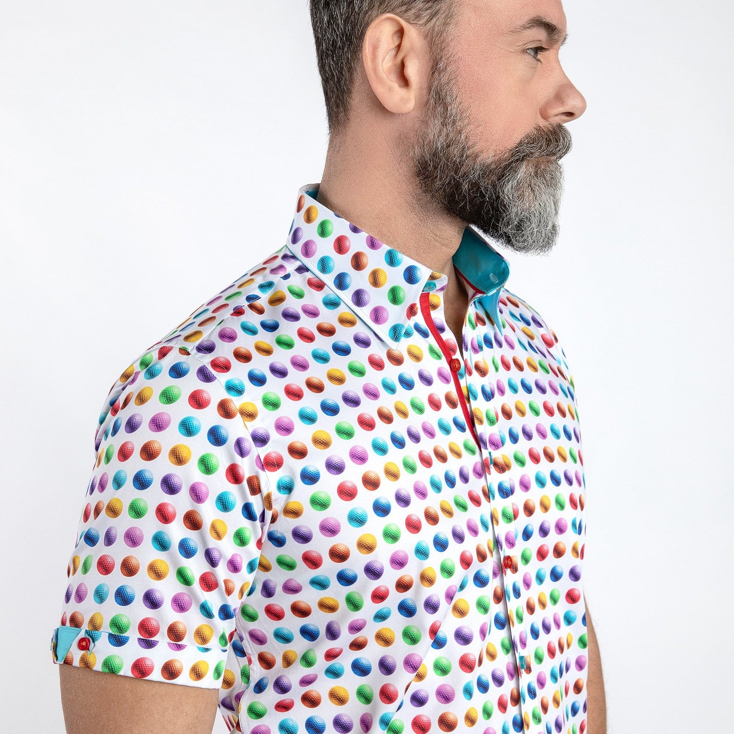 GROOVED POLKA SHORT SLEEVE SHIRT - Premium Men's Patterned Shirt by Claudio Lugli | Bold Design, Tailored Fit, Best Printed Shirts