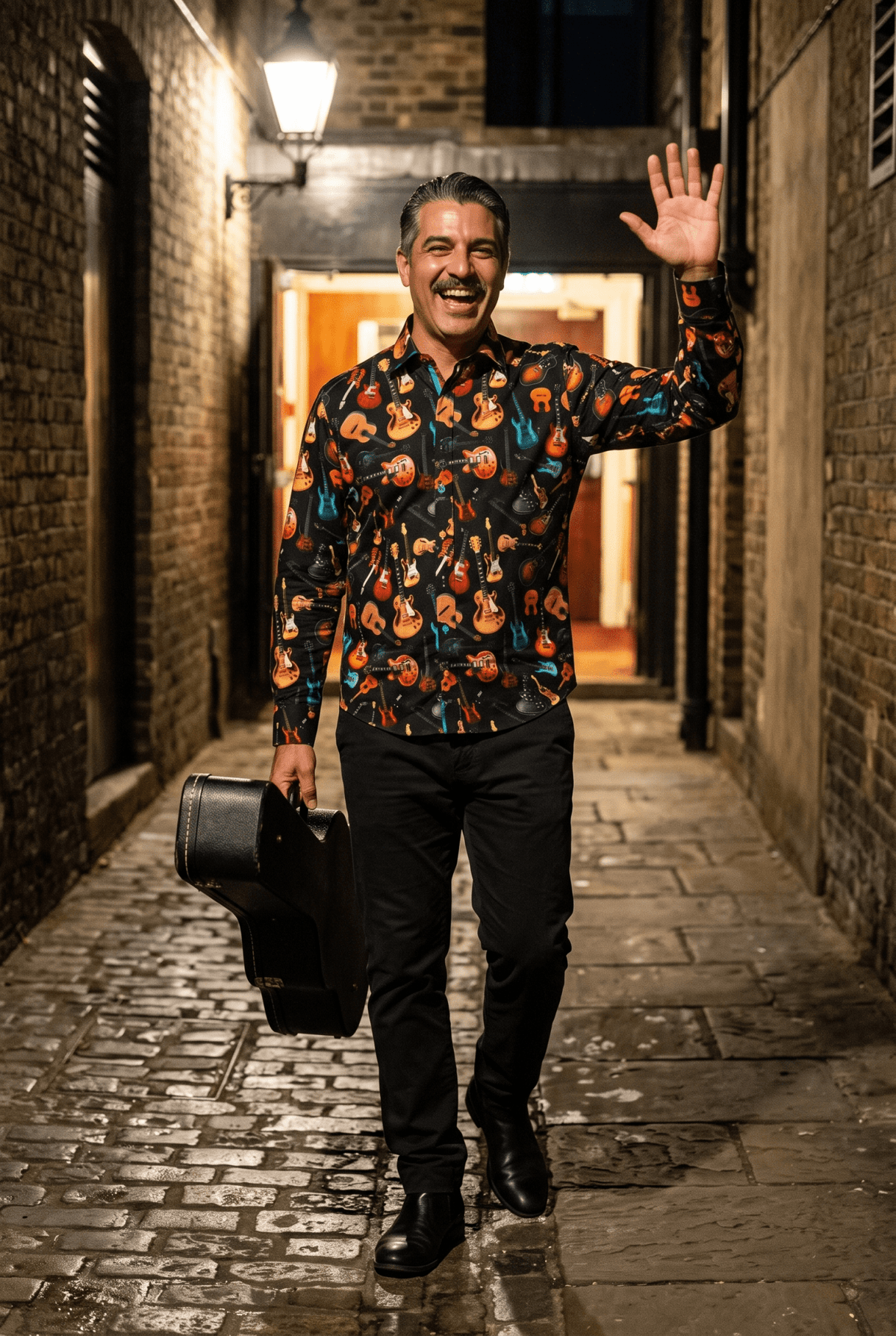 Guitar Print Shirt - Claudio Lugli Shirts