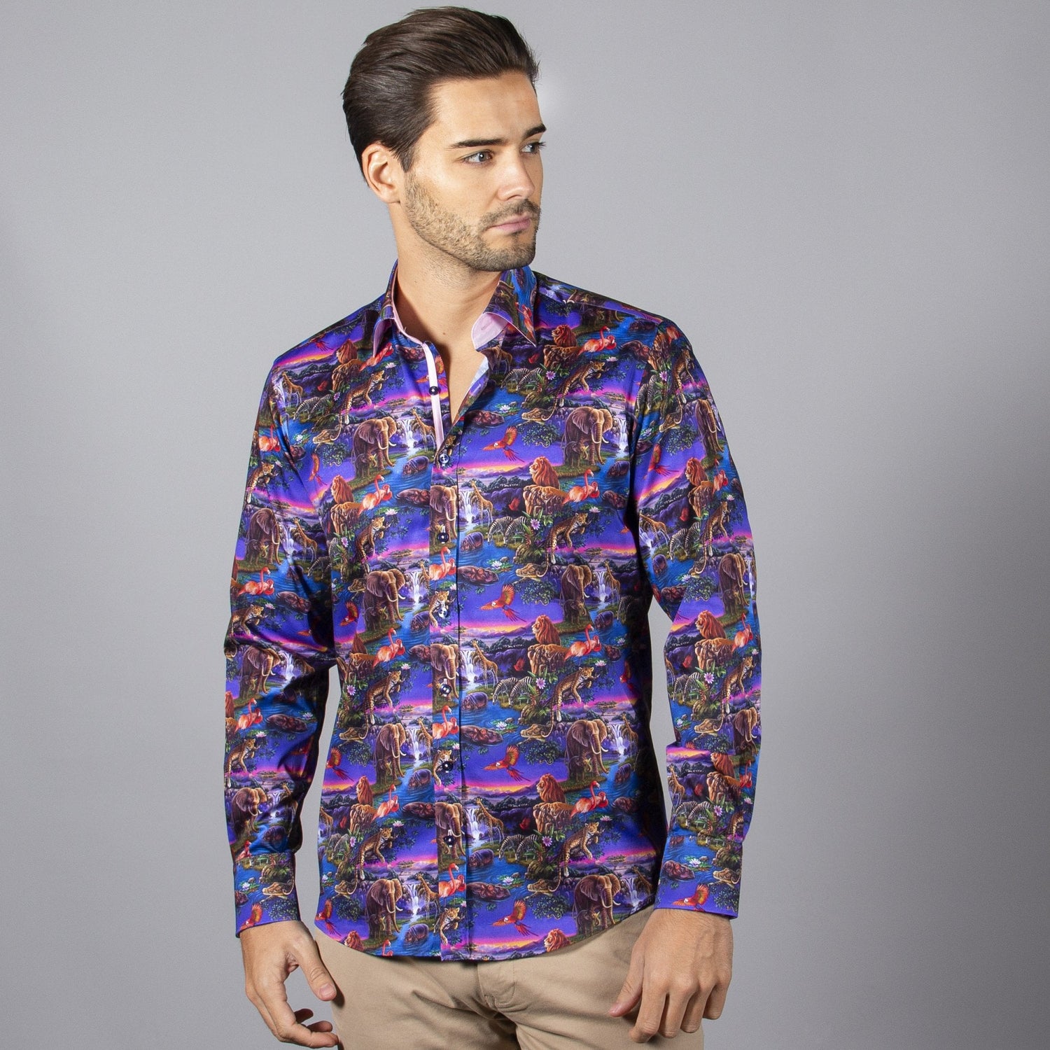 HAKUNA MATATA PRINT SHIRT – Premium Men's Patterned Shirt by Claudio Lugli | Bold Design, Tailored Fit, Best Printed Shirts
