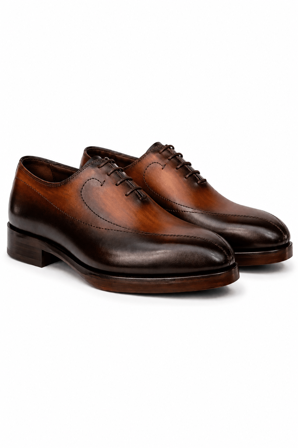 Claudio Lugli Hand-Painted Brown Leather Shoes — men's statement footwear