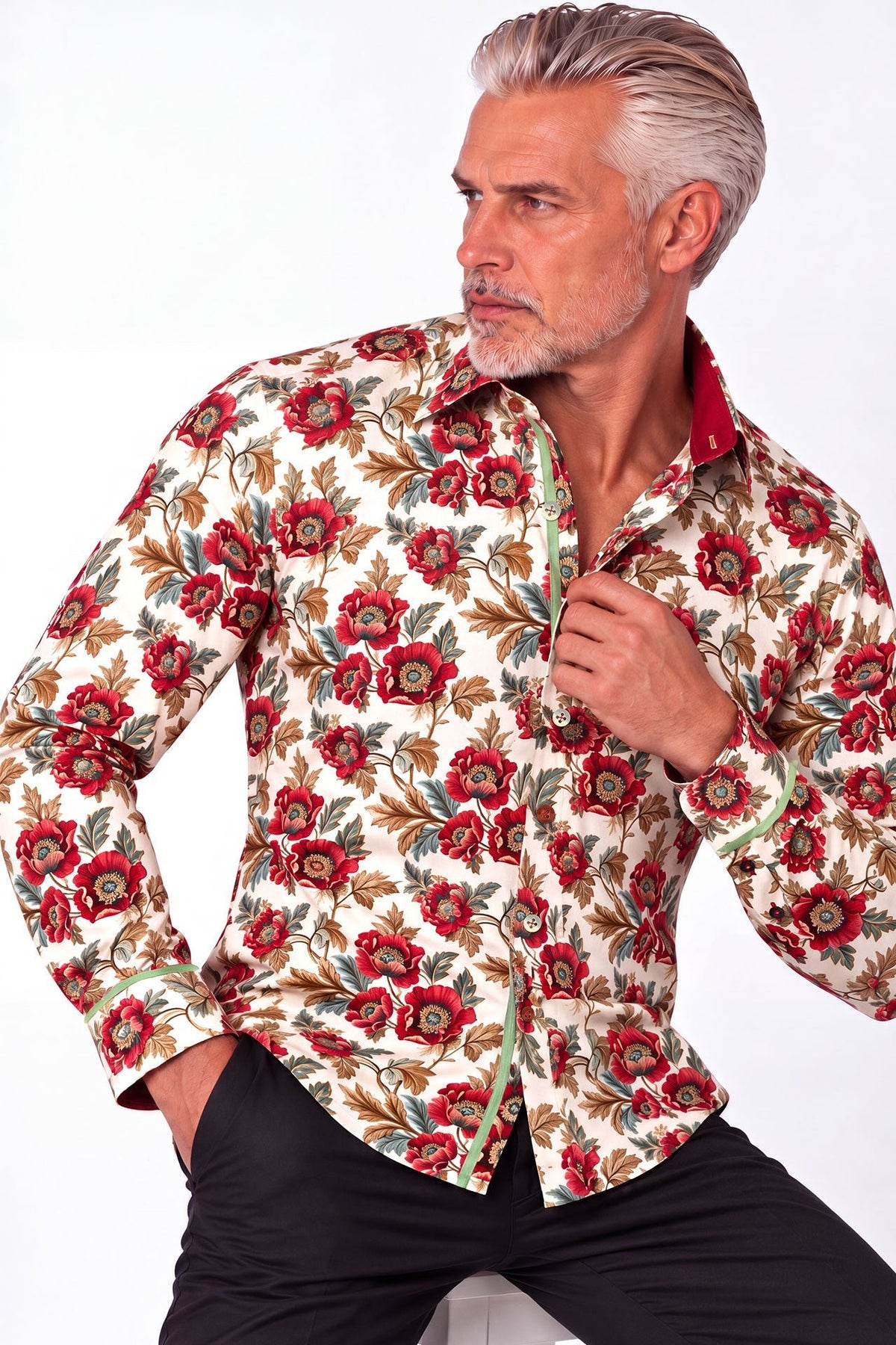 Heritage Poppy Print Shirt - Claudio Lugli Shirts