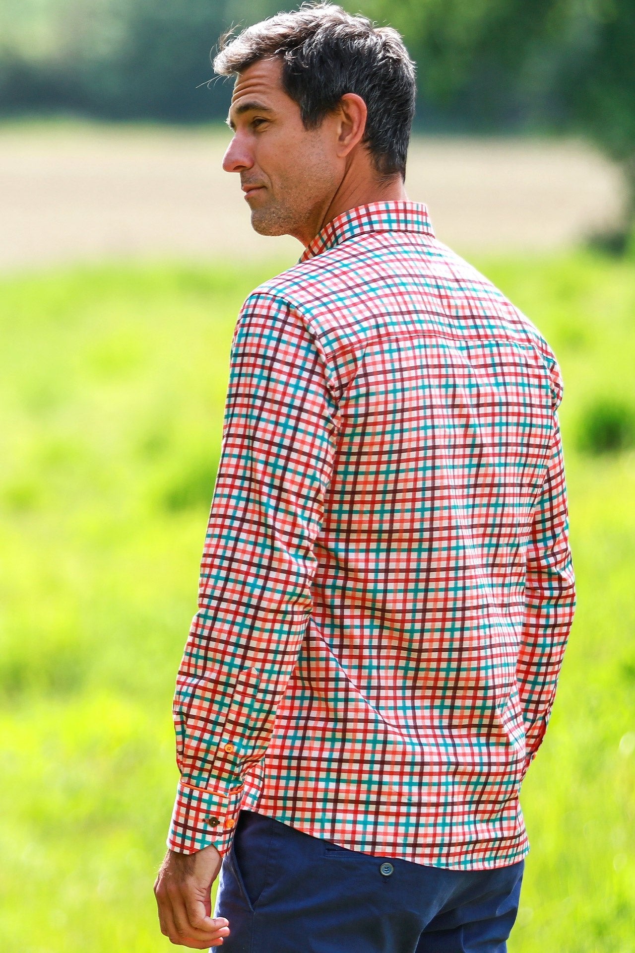 HERITAGE TATTERSALL CHECK CL2534 BROWN - Claudio Lugli Shirts