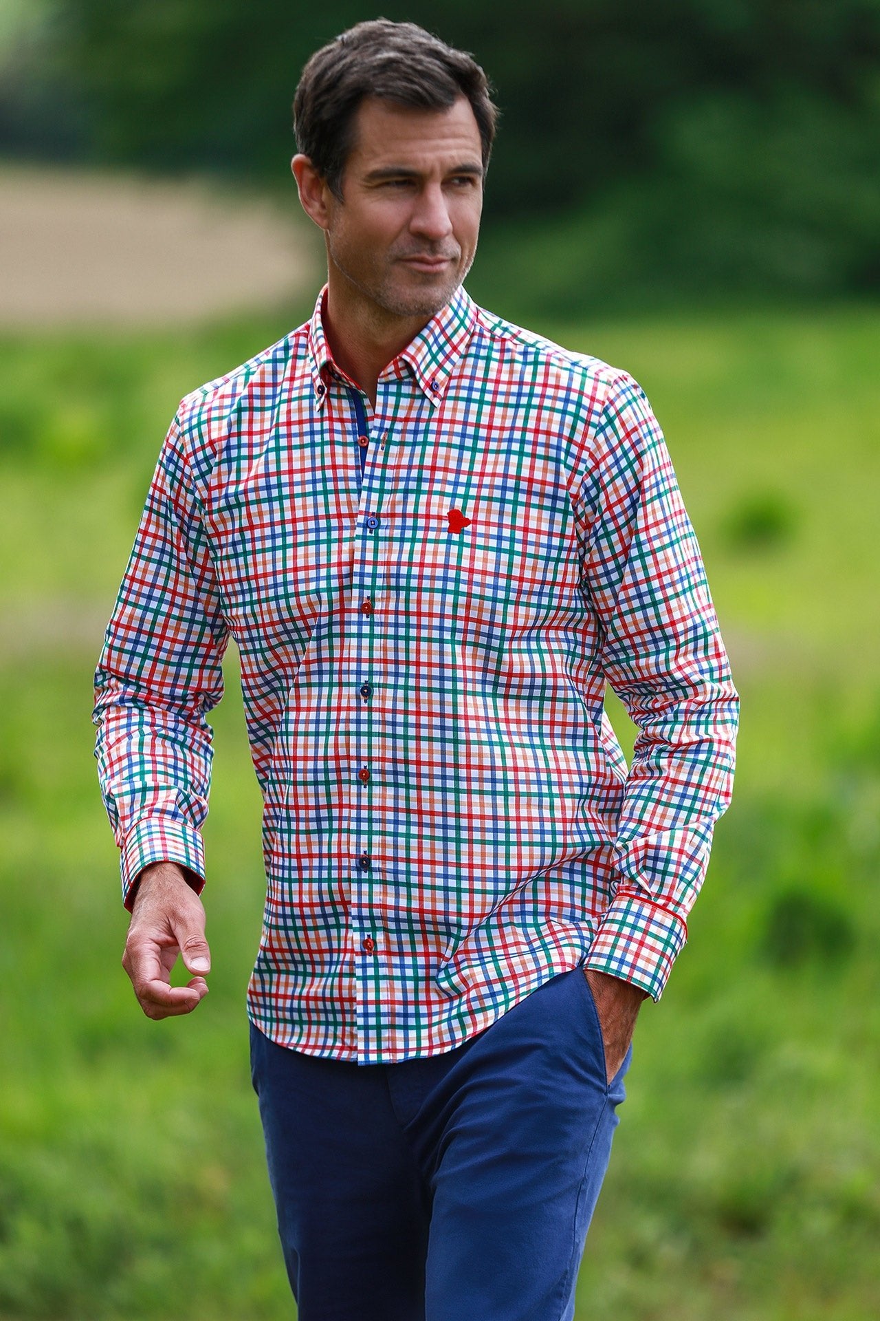 HERITAGE TATTERSALL CHECK CL2538 WHITE - Claudio Lugli Shirts