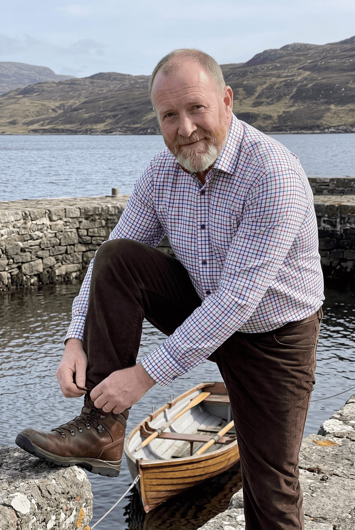 Highland Check Print Shirt - Red, White, Blue & Green - Claudio Lugli Shirts