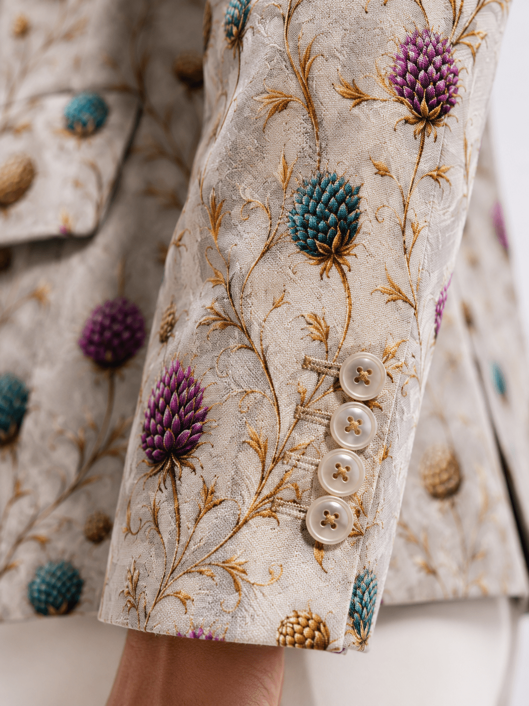 Highland Jewel Thistle Print Blazer - Claudio Lugli Shirts