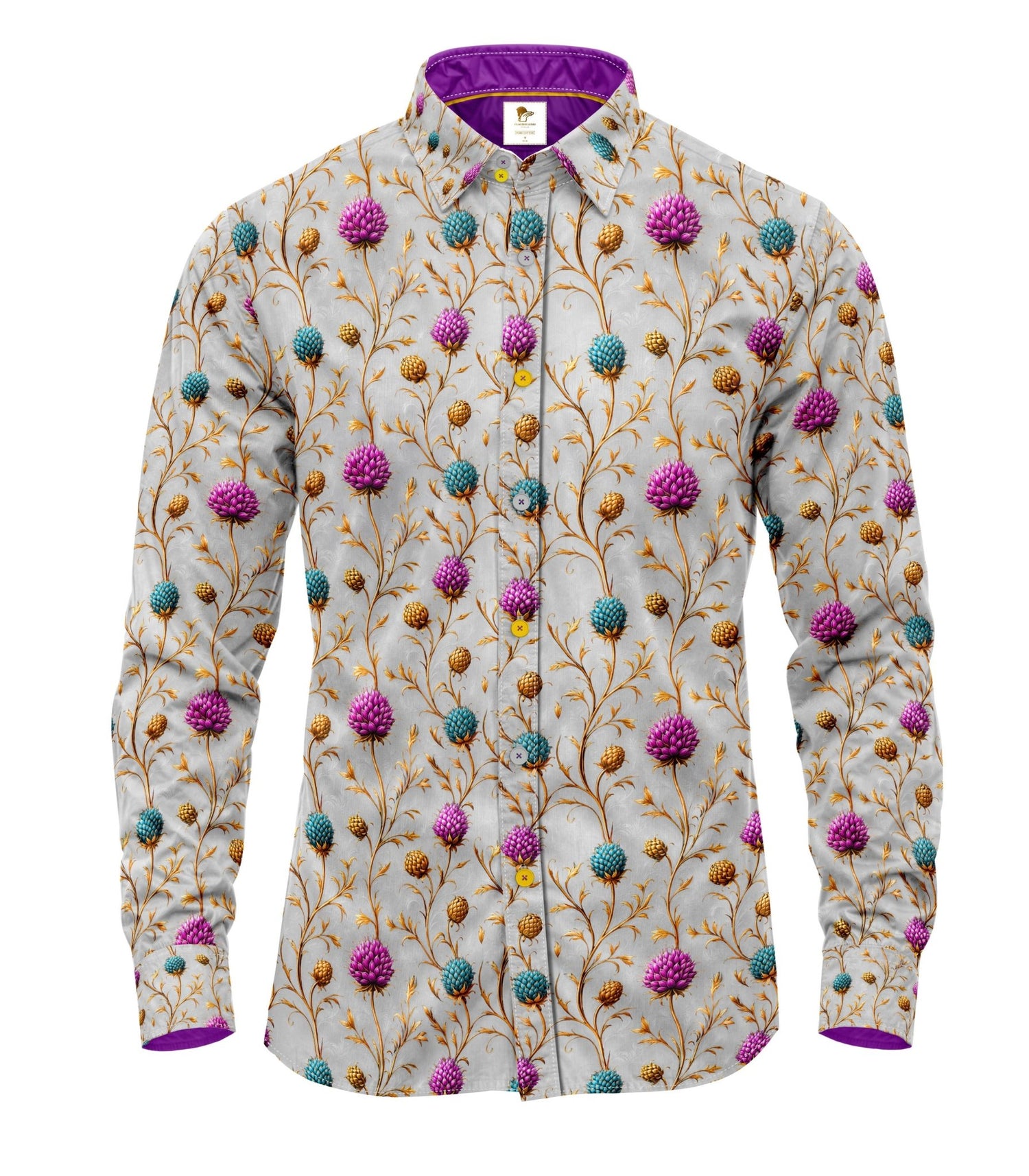 HIGHLAND THISTLES PRINT SHIRT - Claudio Lugli Shirts
