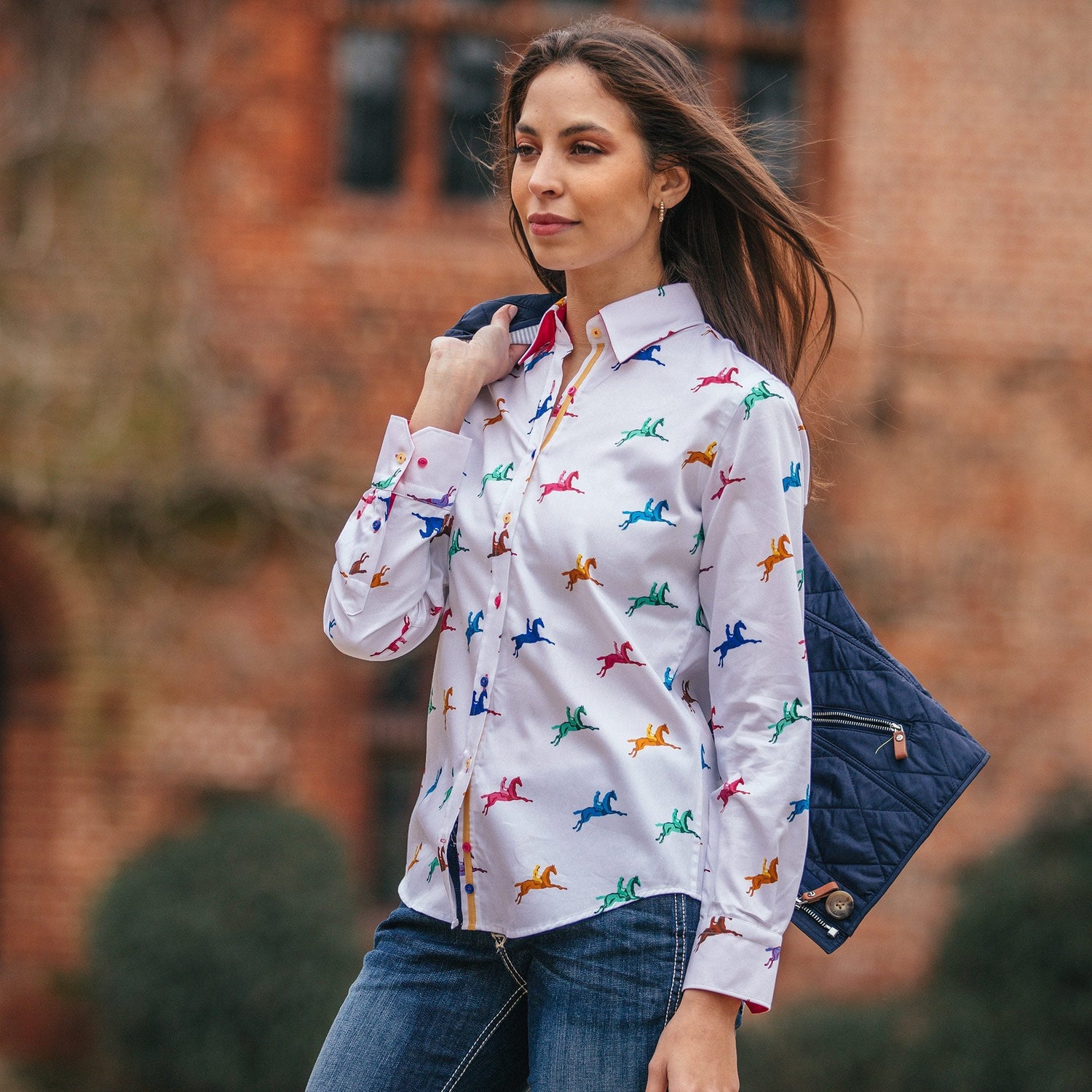 HORSE AND RIDER WOMENS PRINT SHIRT - Premium Men's Patterned Shirt by Claudio Lugli | Bold Design, Tailored Fit, Best Printed Shirts