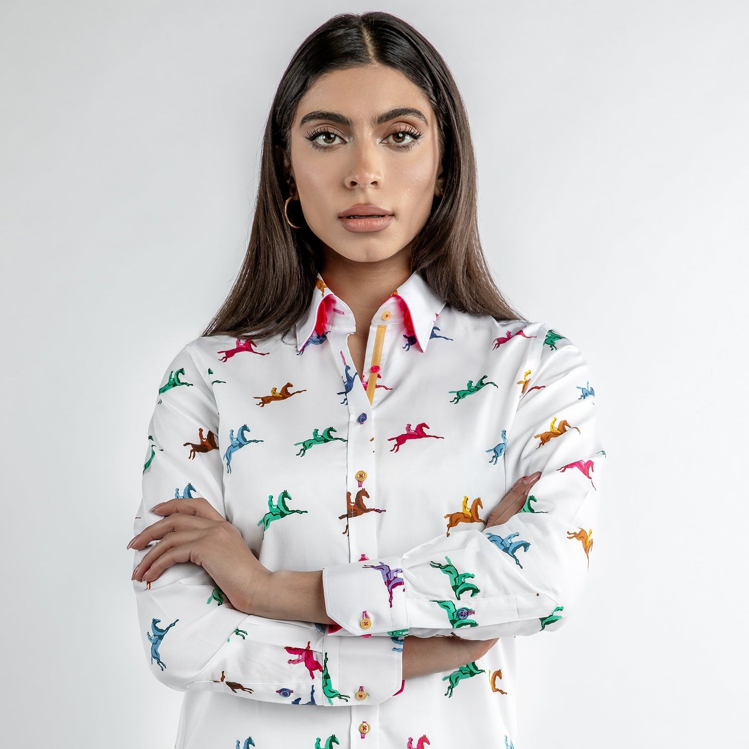 HORSE AND RIDER WOMENS PRINT SHIRT - Premium Men's Patterned Shirt by Claudio Lugli | Bold Design, Tailored Fit, Best Printed Shirts