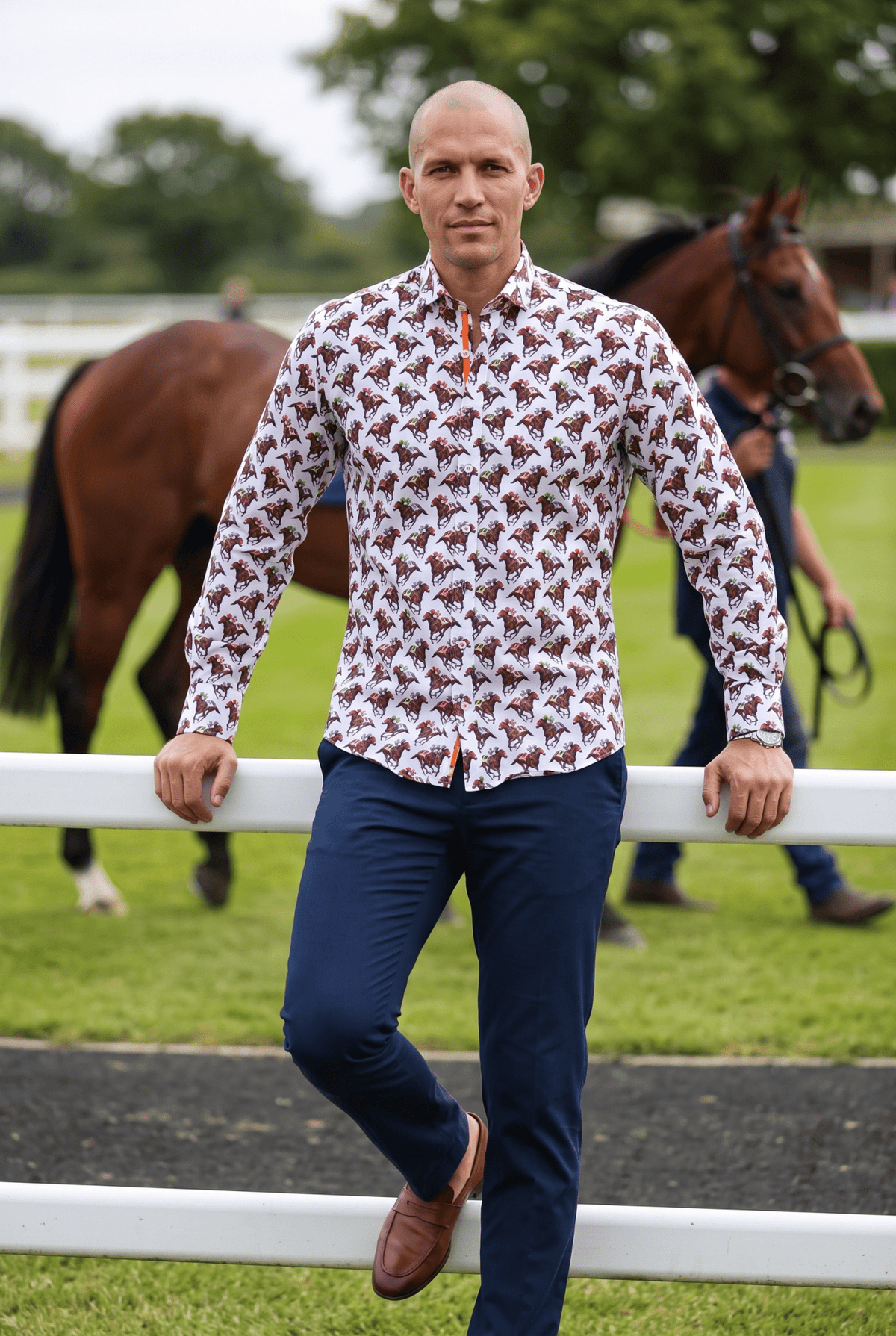 Horse Race Print Shirt - Claudio Lugli Shirts
