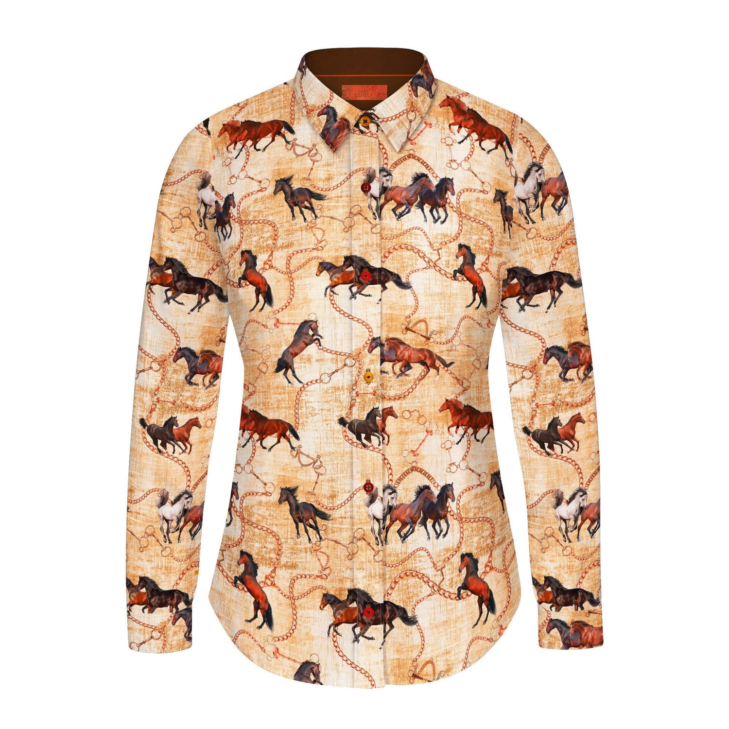 HORSES & BRIDLES WOMENS PRINT SHIRT – Premium Men's Patterned Shirt by Claudio Lugli | Bold Design, Tailored Fit, Best Printed Shirts