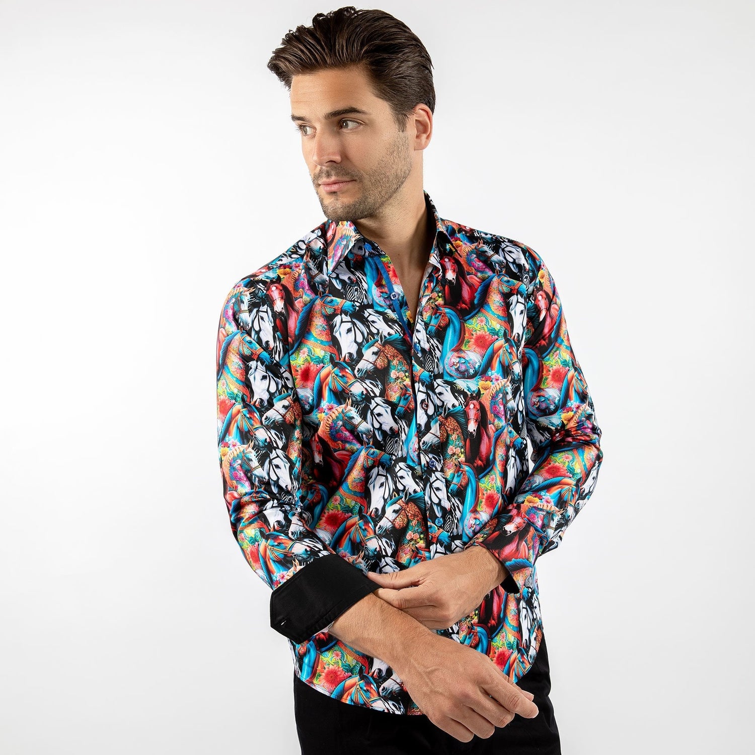 HORSES OF NEPTUNE PRINT SHIRT - Premium Men's Patterned Shirt by Claudio Lugli | Bold Design, Tailored Fit, Best Printed Shirts