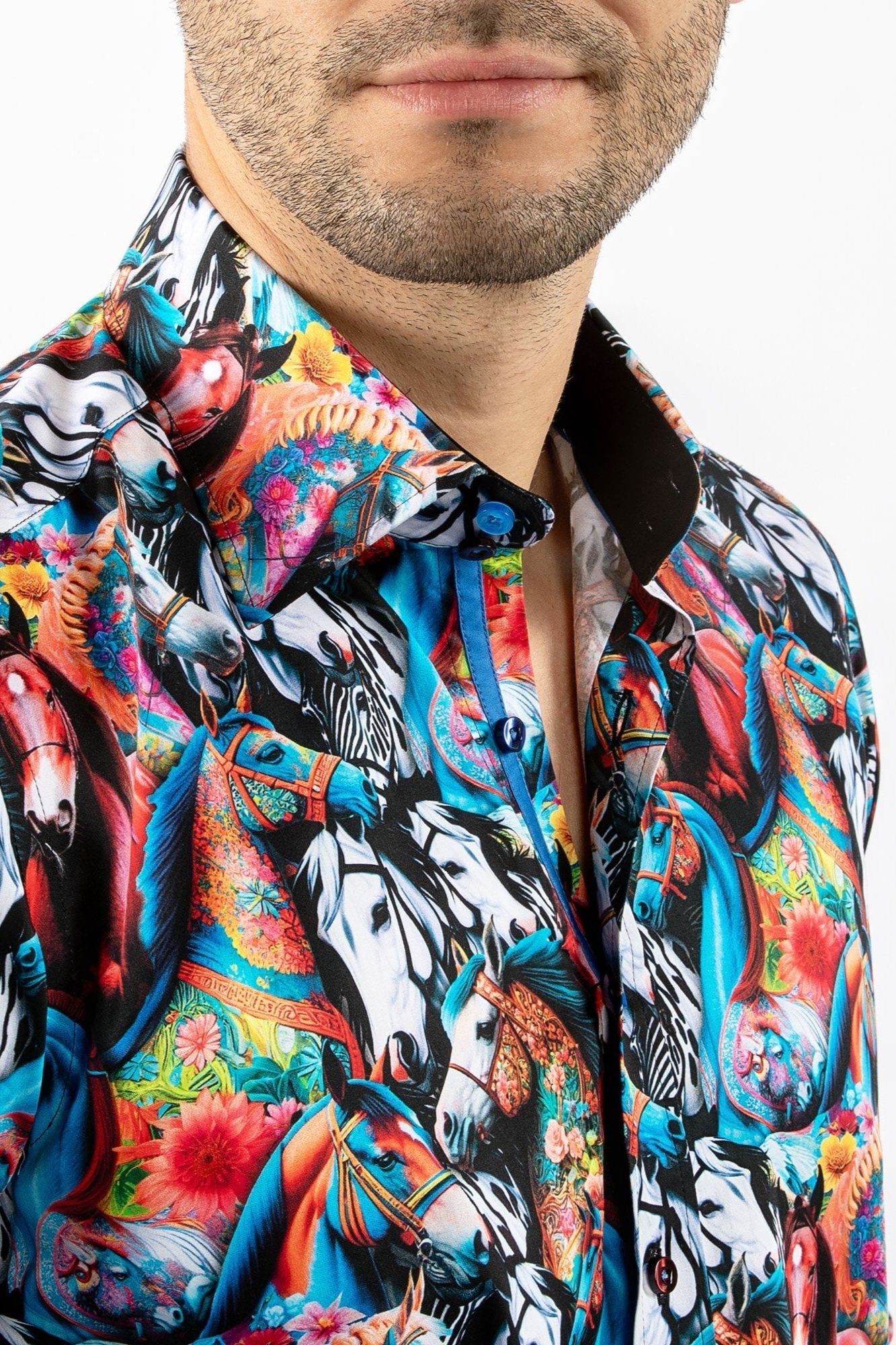 HORSES OF NEPTUNE PRINT SHIRT - Premium Men's Patterned Shirt by Claudio Lugli | Bold Design, Tailored Fit, Best Printed Shirts