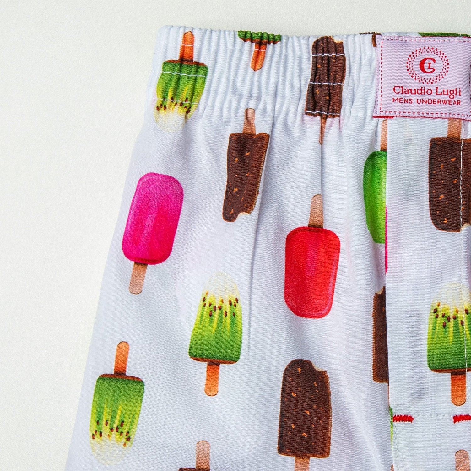 ICE CREAM LOLLYS COTTON POPLIN PRINT BOXER SHORTS - Premium Men's Patterned Shirt by Claudio Lugli | Bold Design, Tailored Fit, Best Printed Shirts