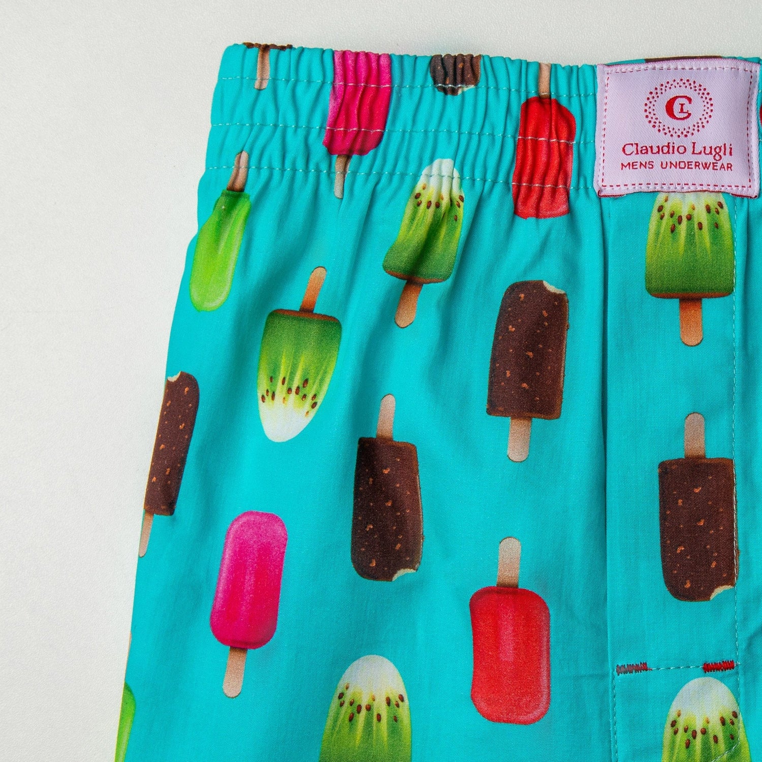 ICE CREAM LOLLYS COTTON POPLIN PRINT BOXER SHORTS - Premium Men's Patterned Shirt by Claudio Lugli | Bold Design, Tailored Fit, Best Printed Shirts