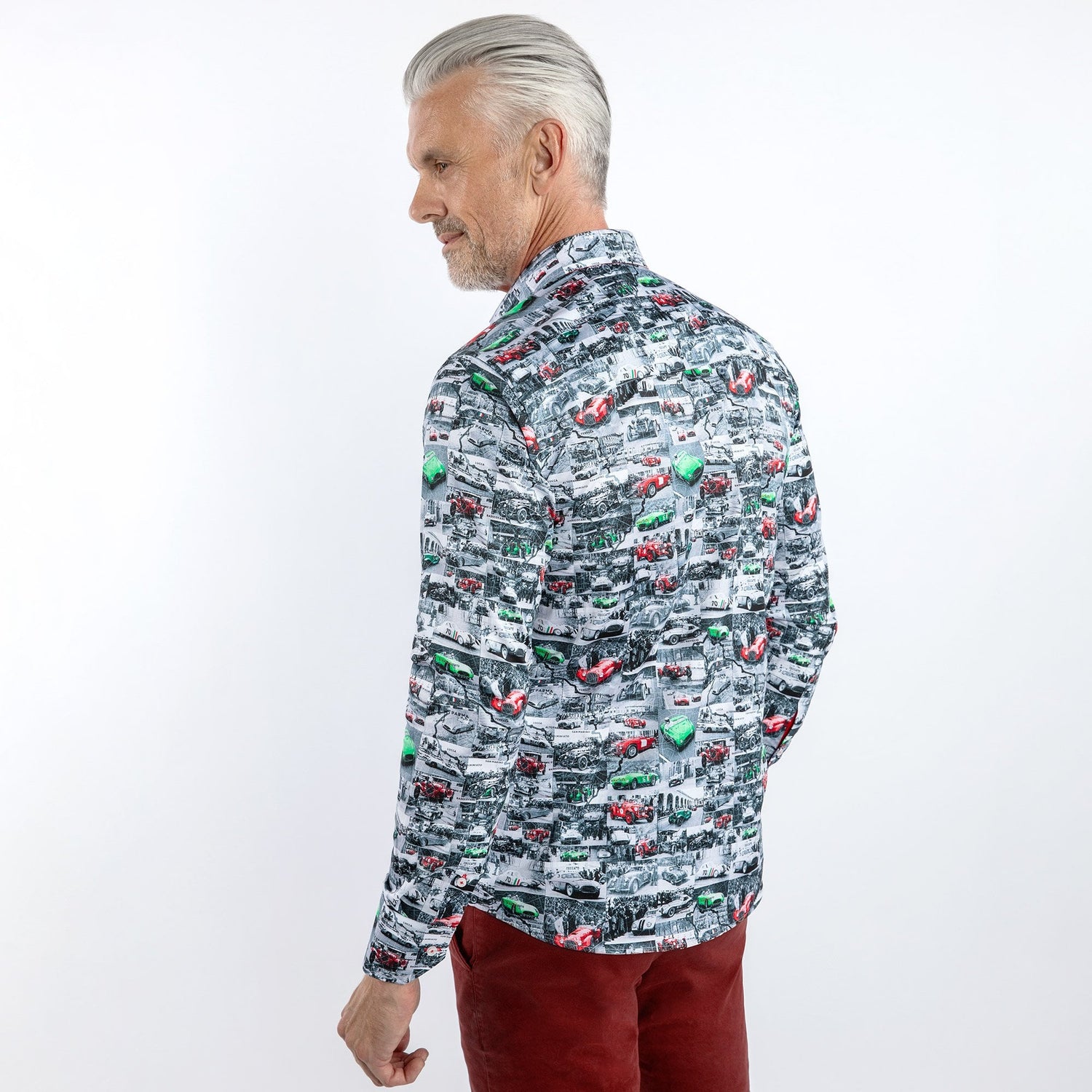 ITALIAN RACE CARS PRINT SHIRT - Premium Men's Patterned Shirt by Claudio Lugli | Bold Design, Tailored Fit, Best Printed Shirts
