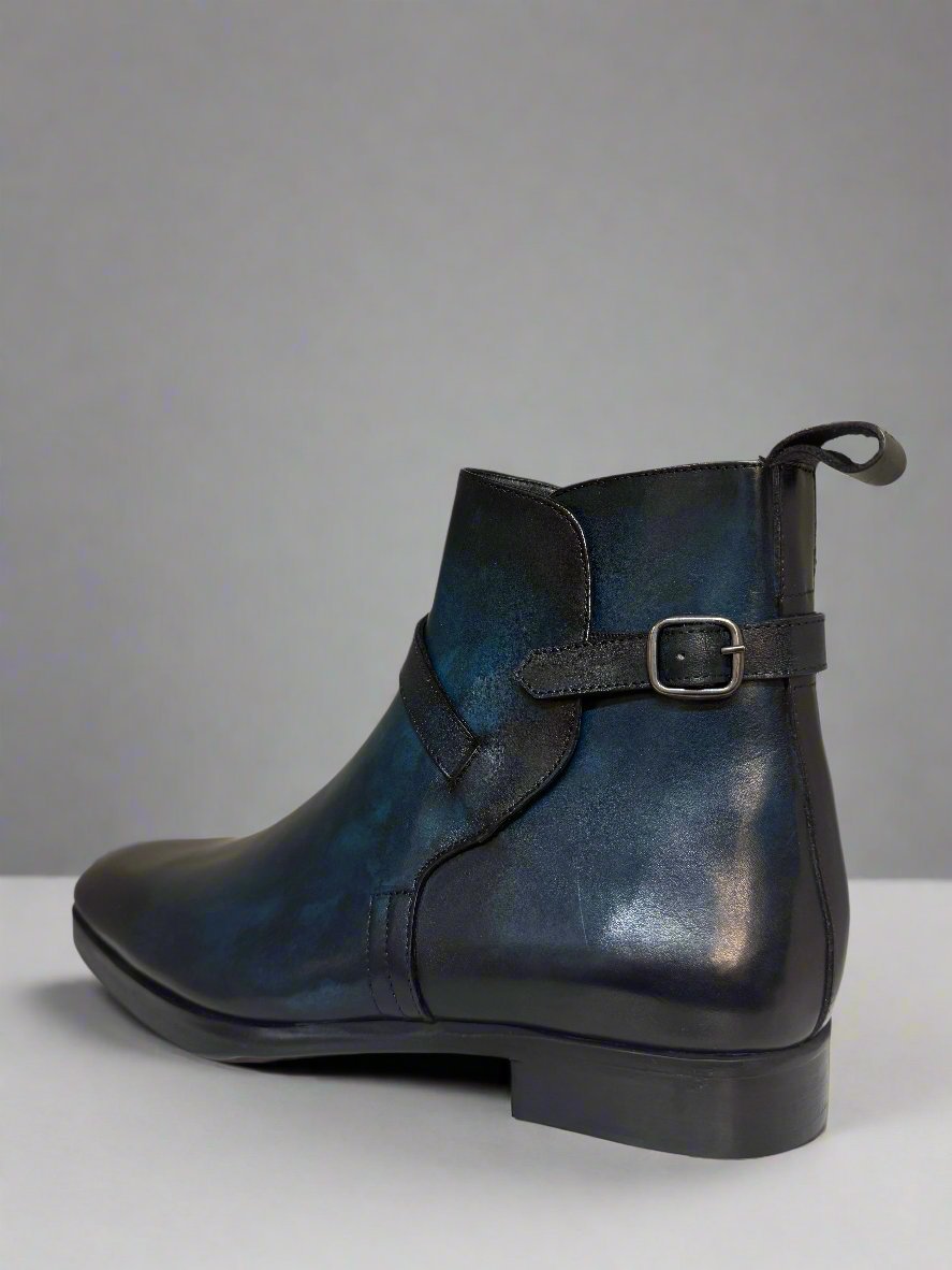 LEATHER HAND PAINTED BOOT - P - 02 - 6676 - Premium Men's Patterned Shirt by Claudio Lugli | Bold Design, Tailored Fit, Best Printed Shirts